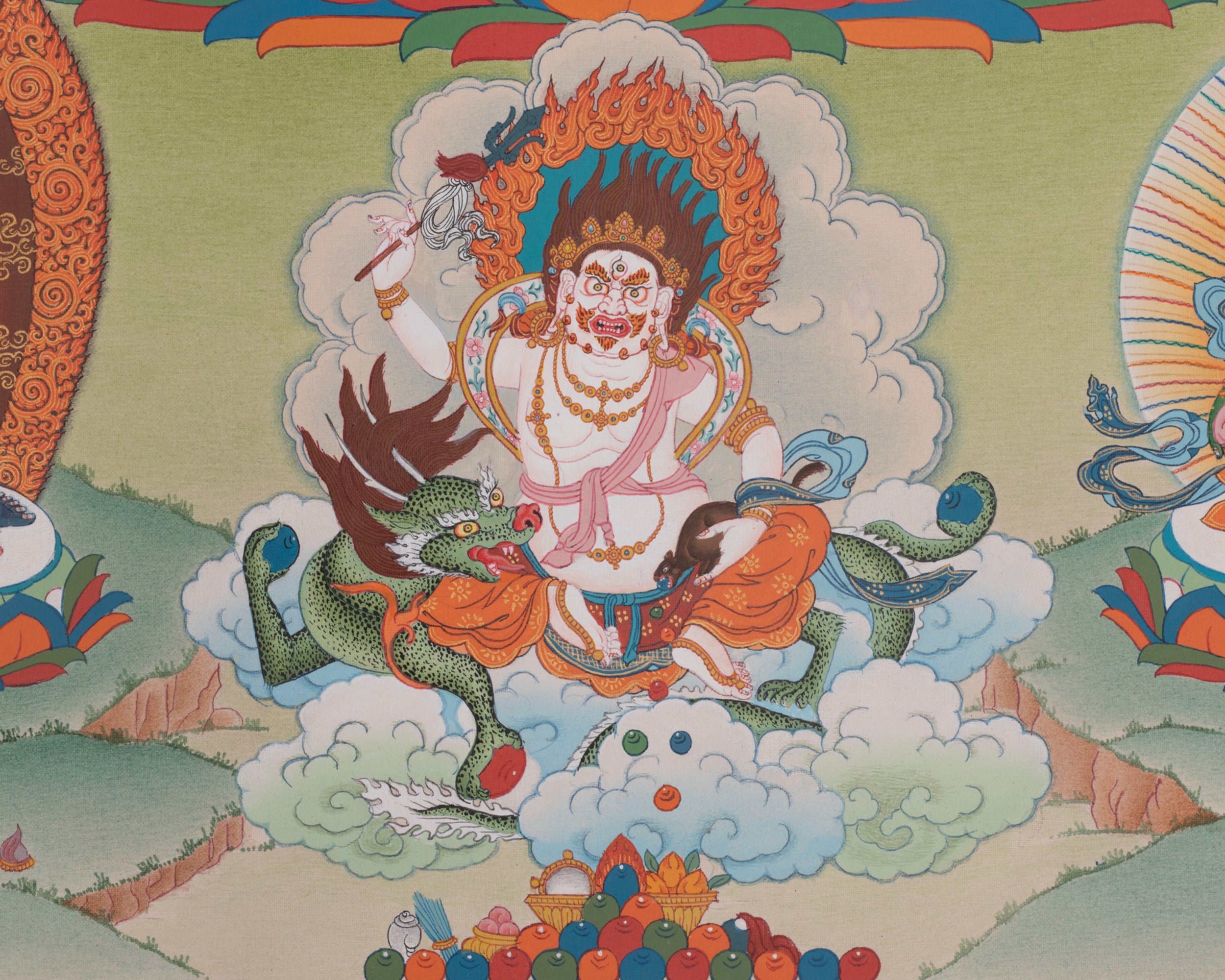 Namtoshe Tibetan Art | Wealth Deities Sacred Thangka | Home Decor