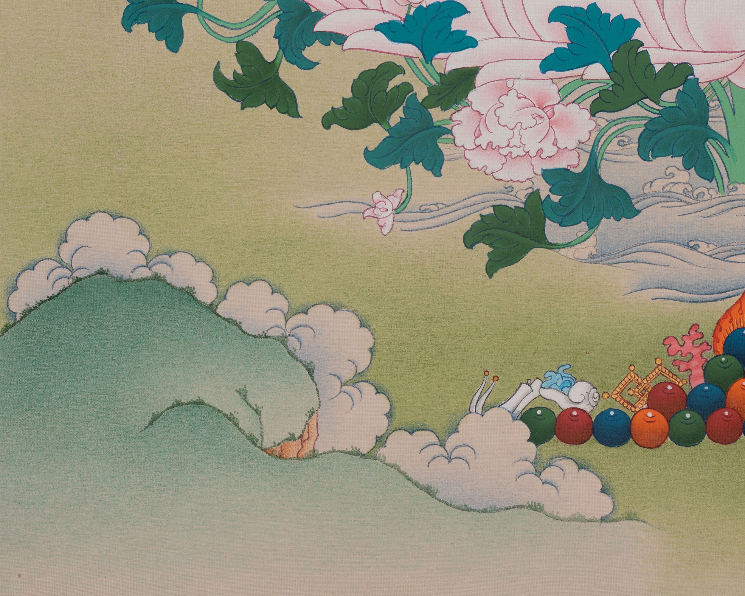 Hand-Painted Chenrezig Art | Compassion Bodhisattva Thangka | Avalokiteshvara Artwork
