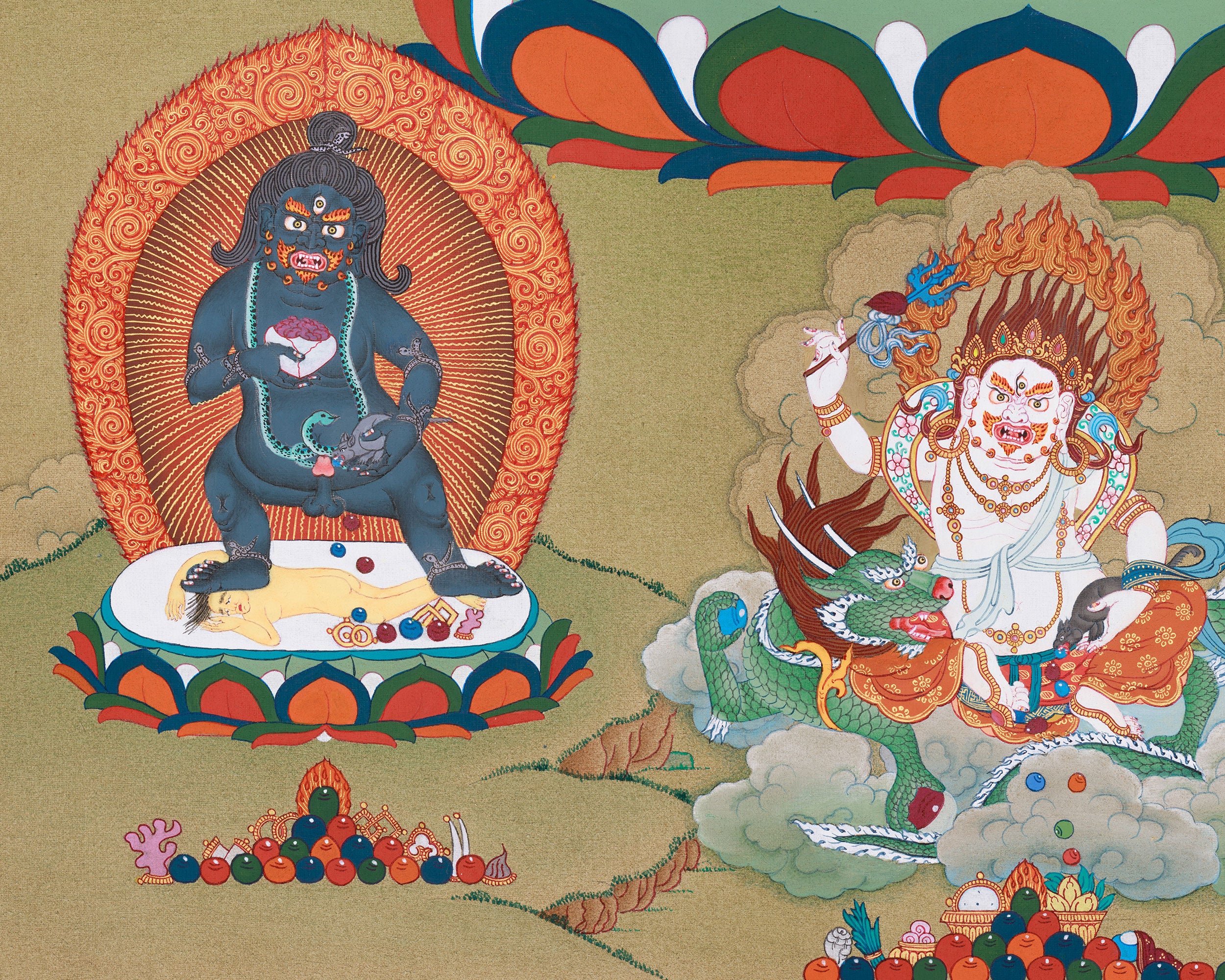 Namtoshe with Five Jambhalas | Buddhist Wealth Deities