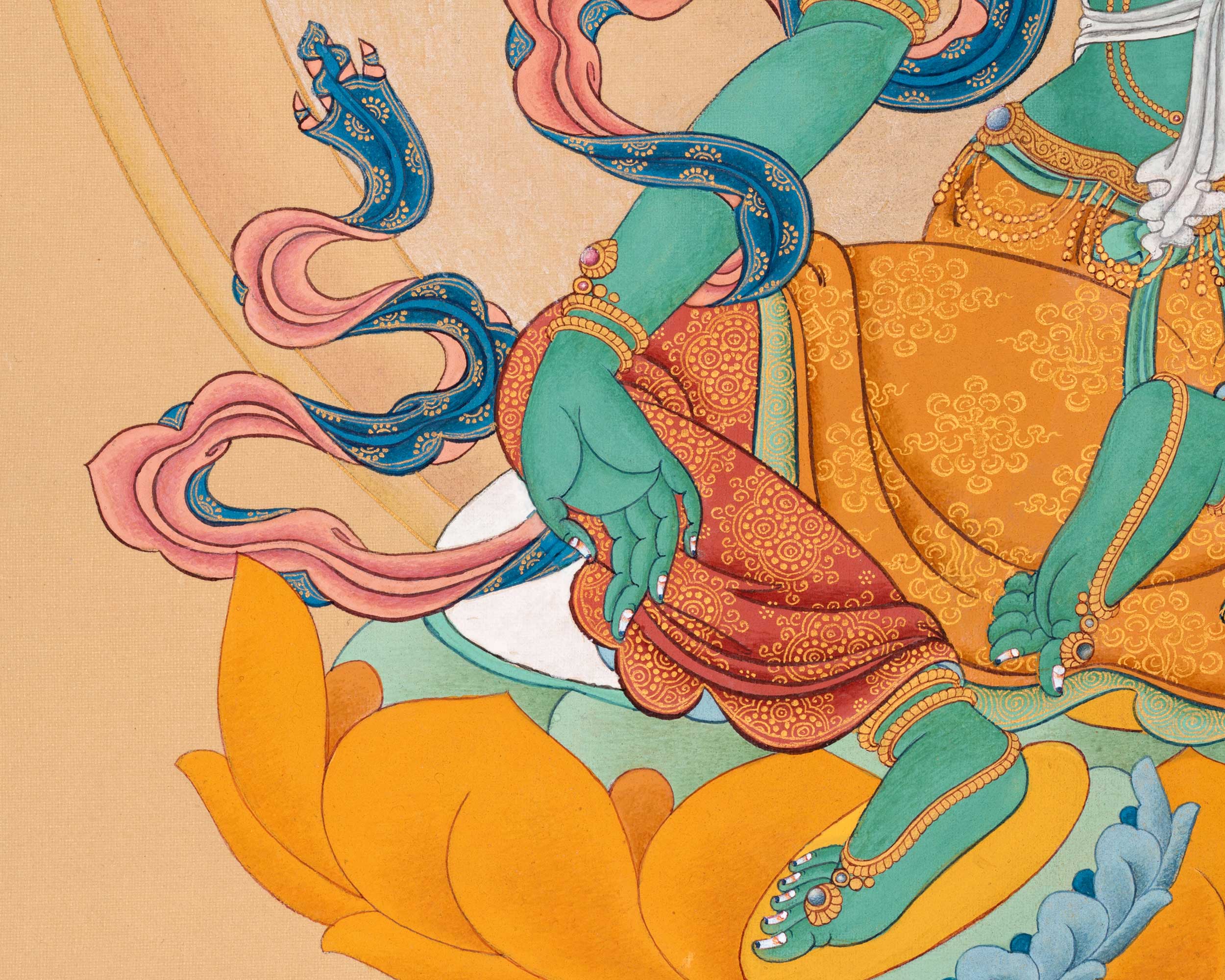 Hand painted Green Tara for your Spiritual Altar