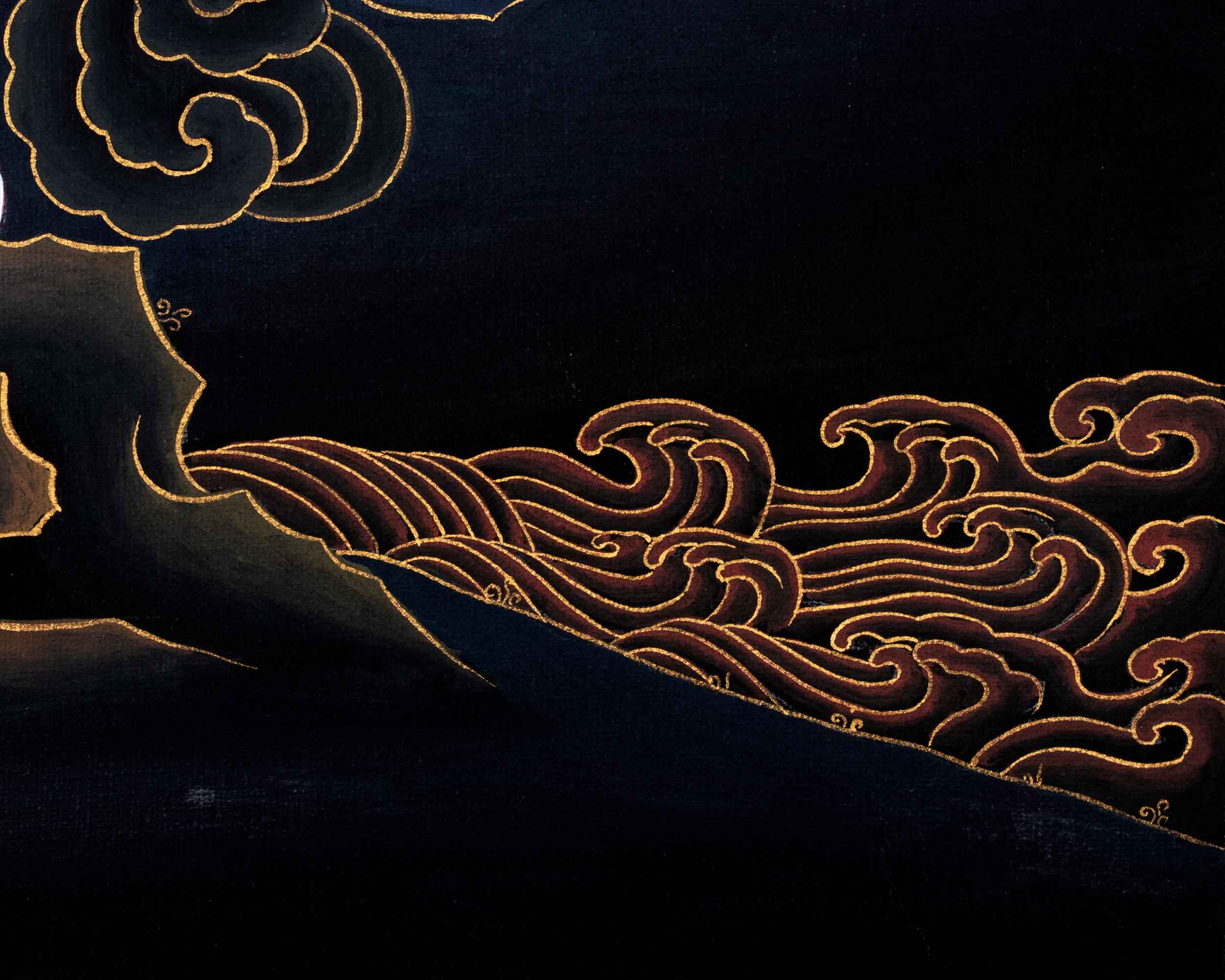 Authentic Dorje Drollo Thangka | Exquisite Tibetan Buddhist Art | Traditional Decors