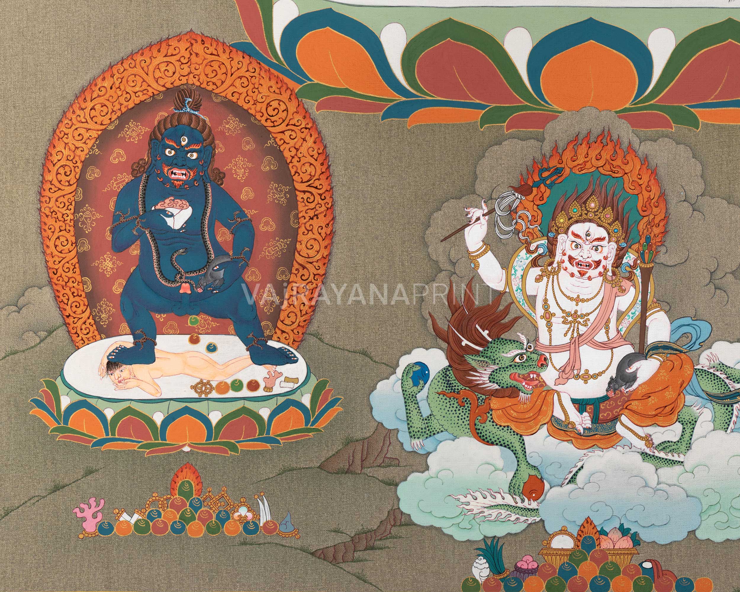 5 Jambhala Thangka Print | Buddhist Wealth Deity, Dzambhala | Prosperity and Success