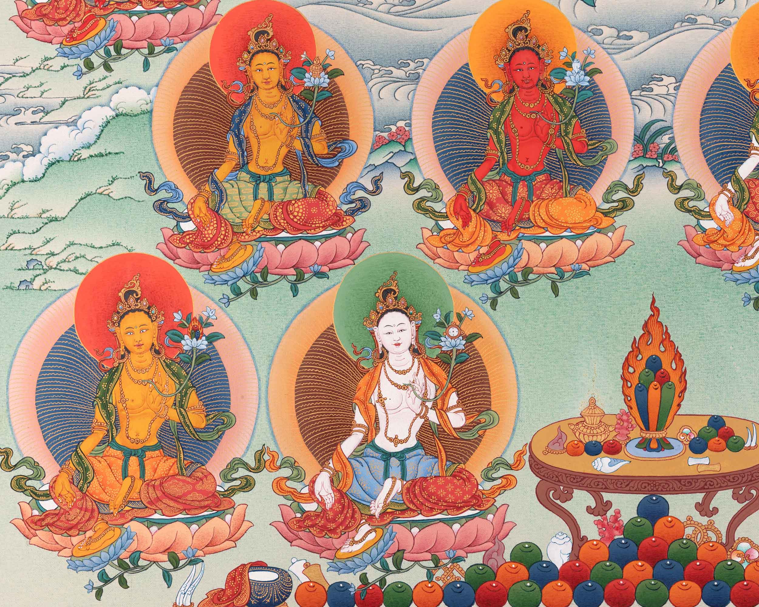 21 Tara Thangka | Deity of Compassion, Female Buddha | Awakening the Divine Feminine