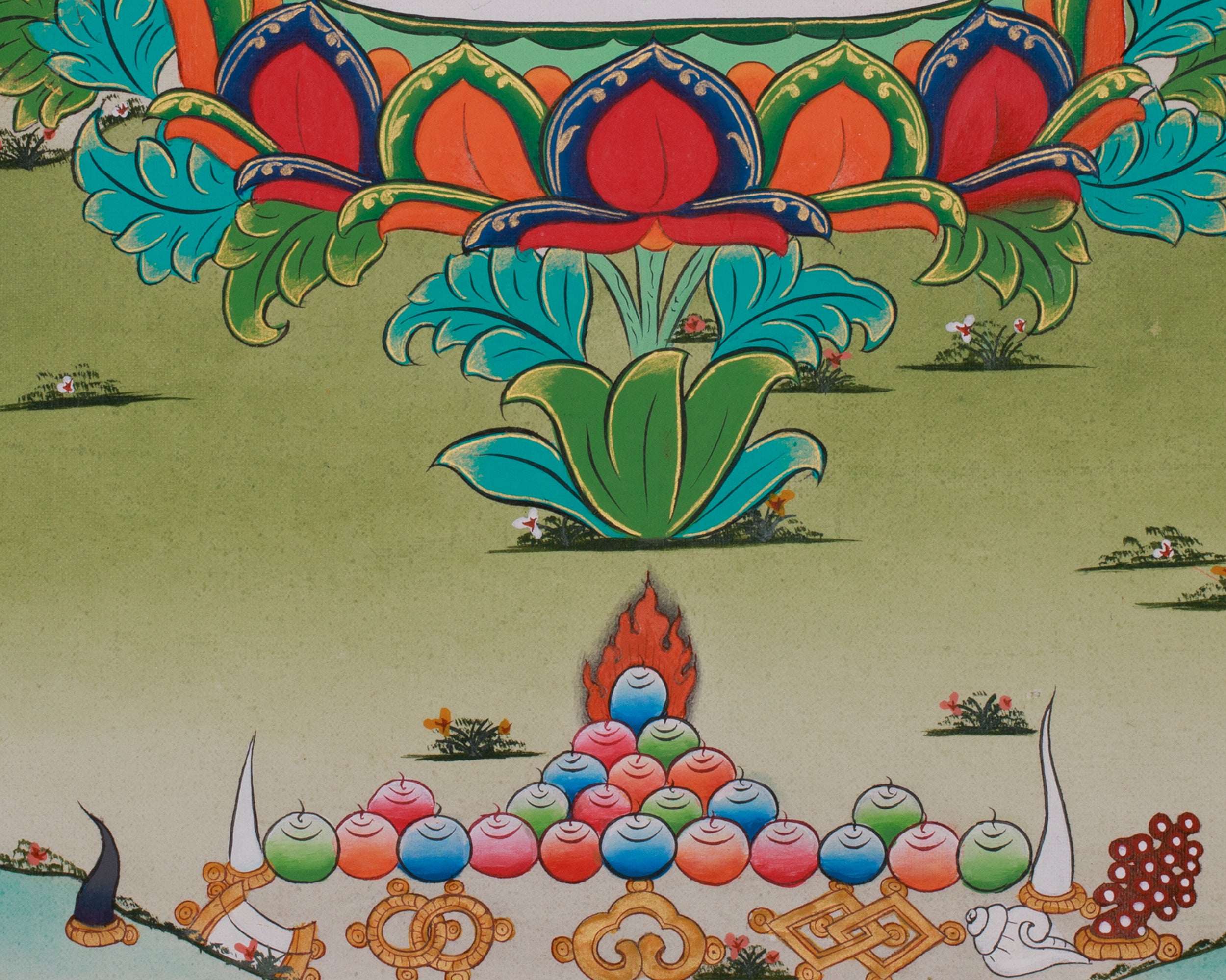 1000 Armed Chenrezig Sacred Artwork | Avalokiteshvara Compassion Deity | Five Dhyani Buddhas