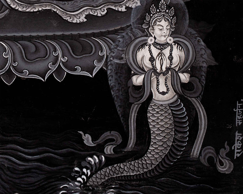 High-Quality Giclee Print For Arya Manjushri Namasangiti Mantra Practice | Multi-Armed Form Of Bodhisattva Of Wisdom