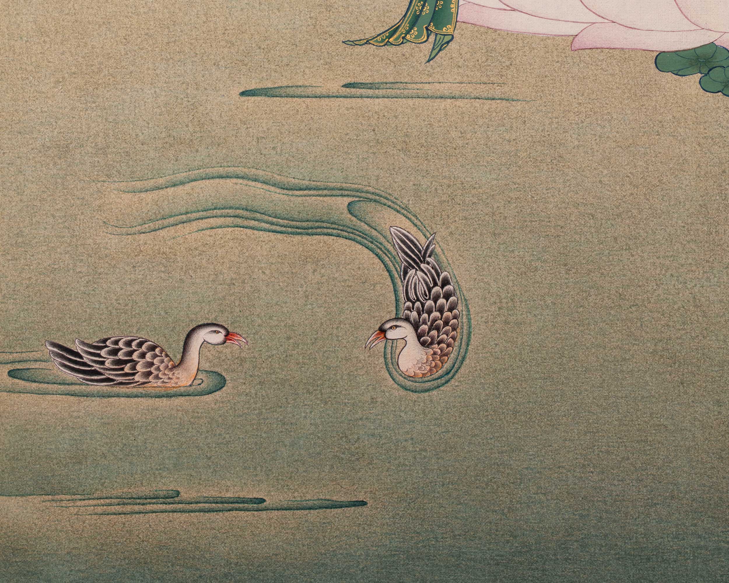 Manjushree in Natural Colors: Karma Gadri Thangka