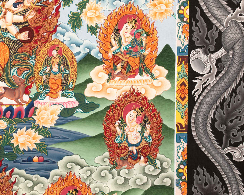 Traditional Newari Pauba Print For Ganesh Stotram Practice | Paubha Print For Ganesh Chaturthi Celebration