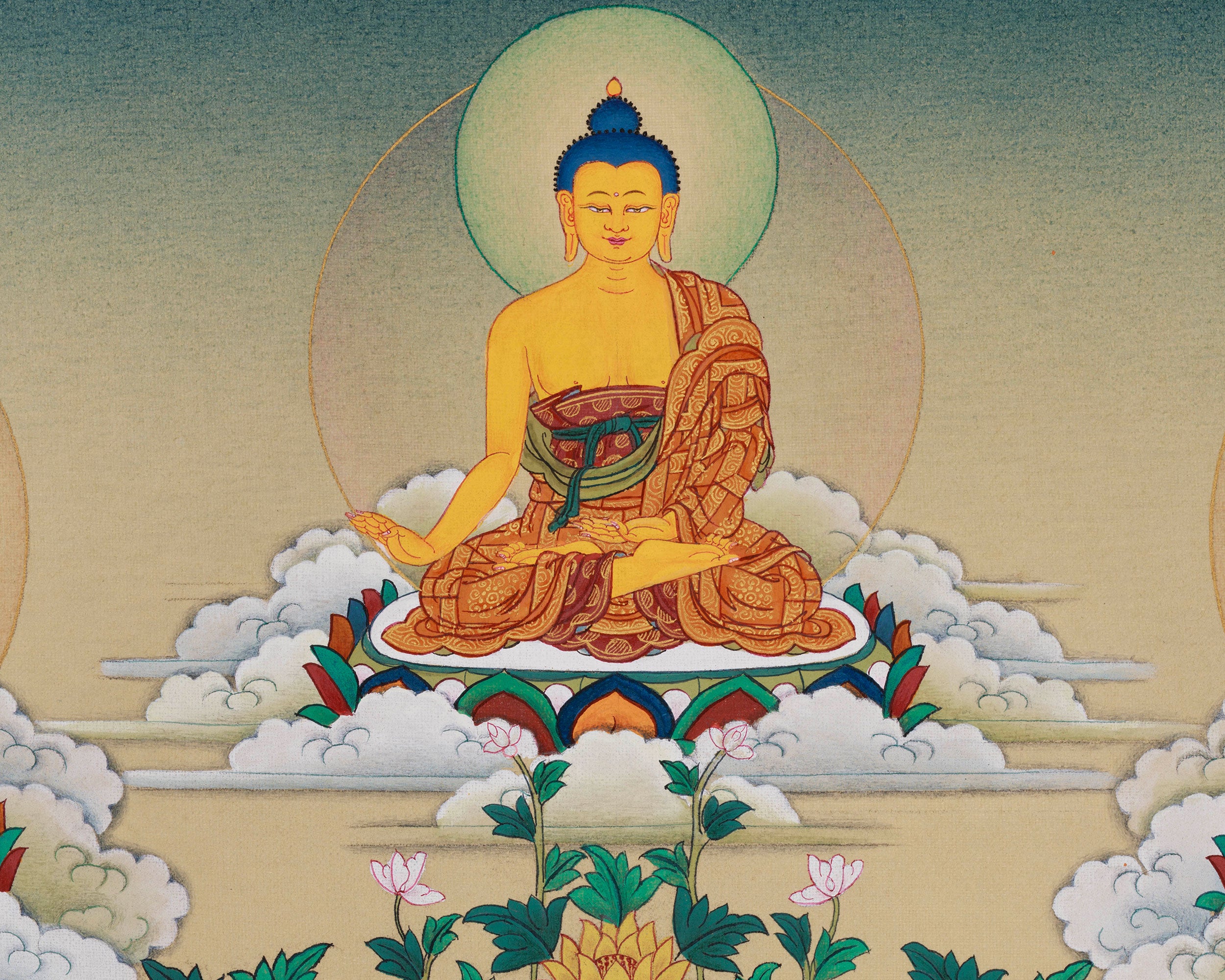 The Eight Healing Buddhas | Embodiments of Buddhist Medicine | Painted with Lhasa Stone Hues