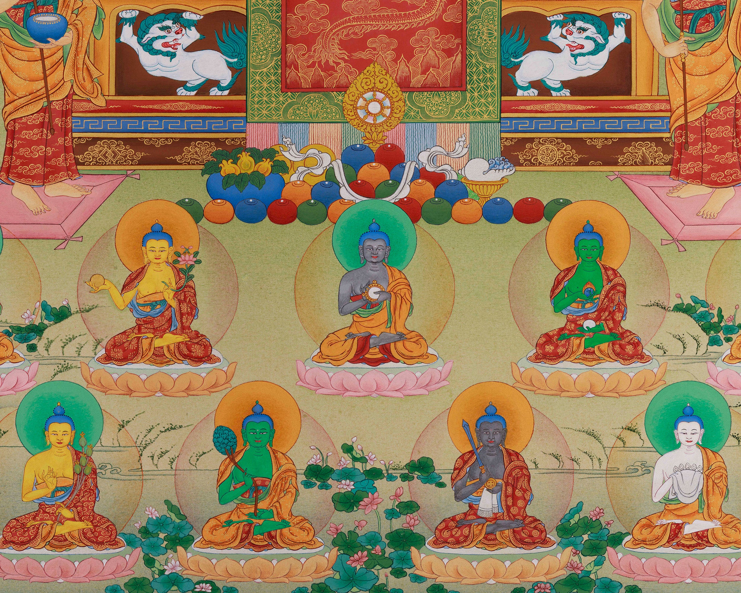 Traditional Thangka of 35 Buddhas | Spiritual Transformation and Practice