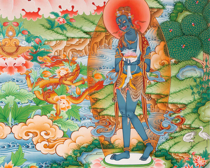 Tibetan White Tara Paubha Giclee Art Print | High-Quality Canvas Wall Decor, Scroll Painting Print