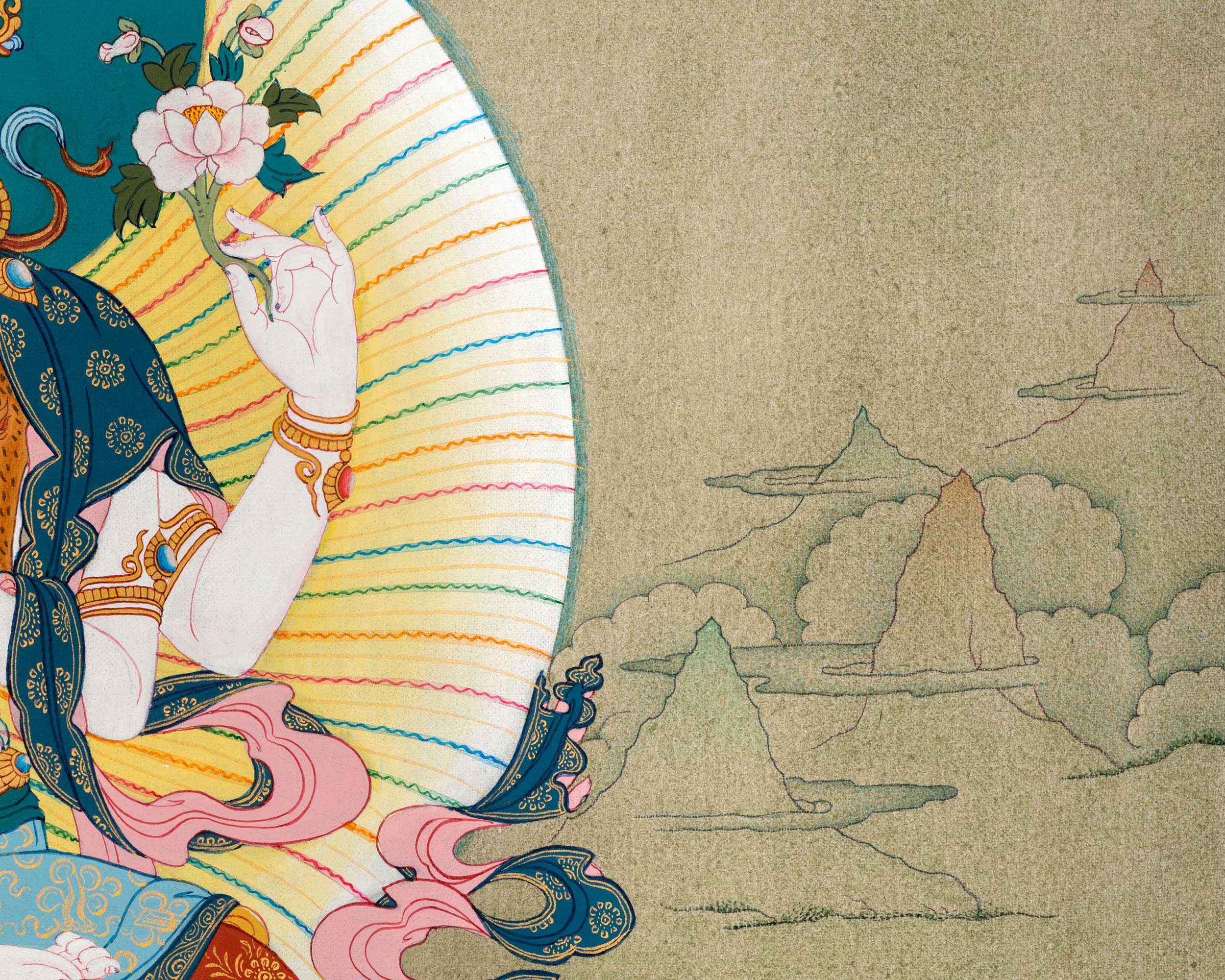 Chenrezig, Manjushri and Vajrapani, Trio Bodhisattva Thangka