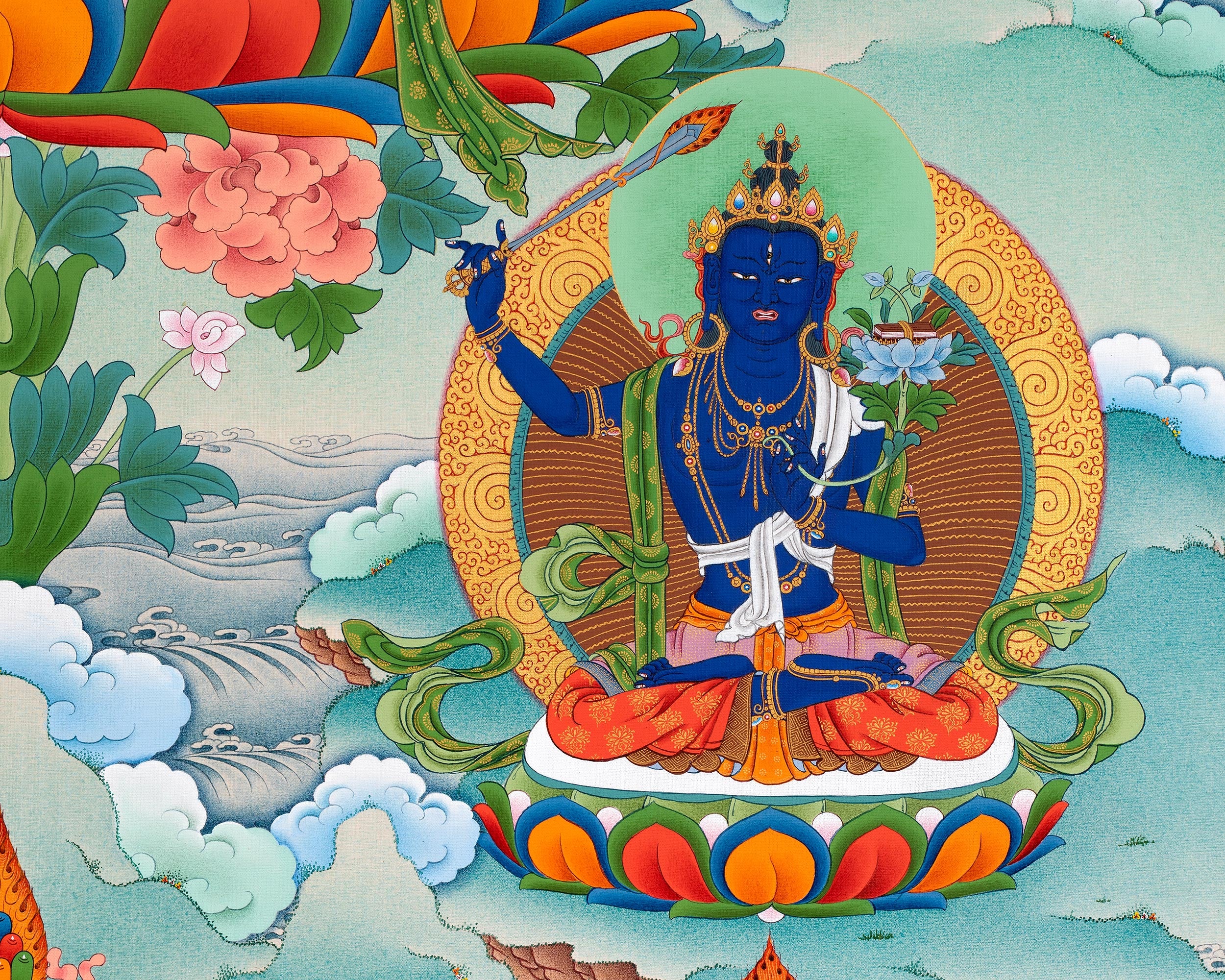 5 Manjushri Manifestations of the Divine Wisdom Buddha | Canvas Print