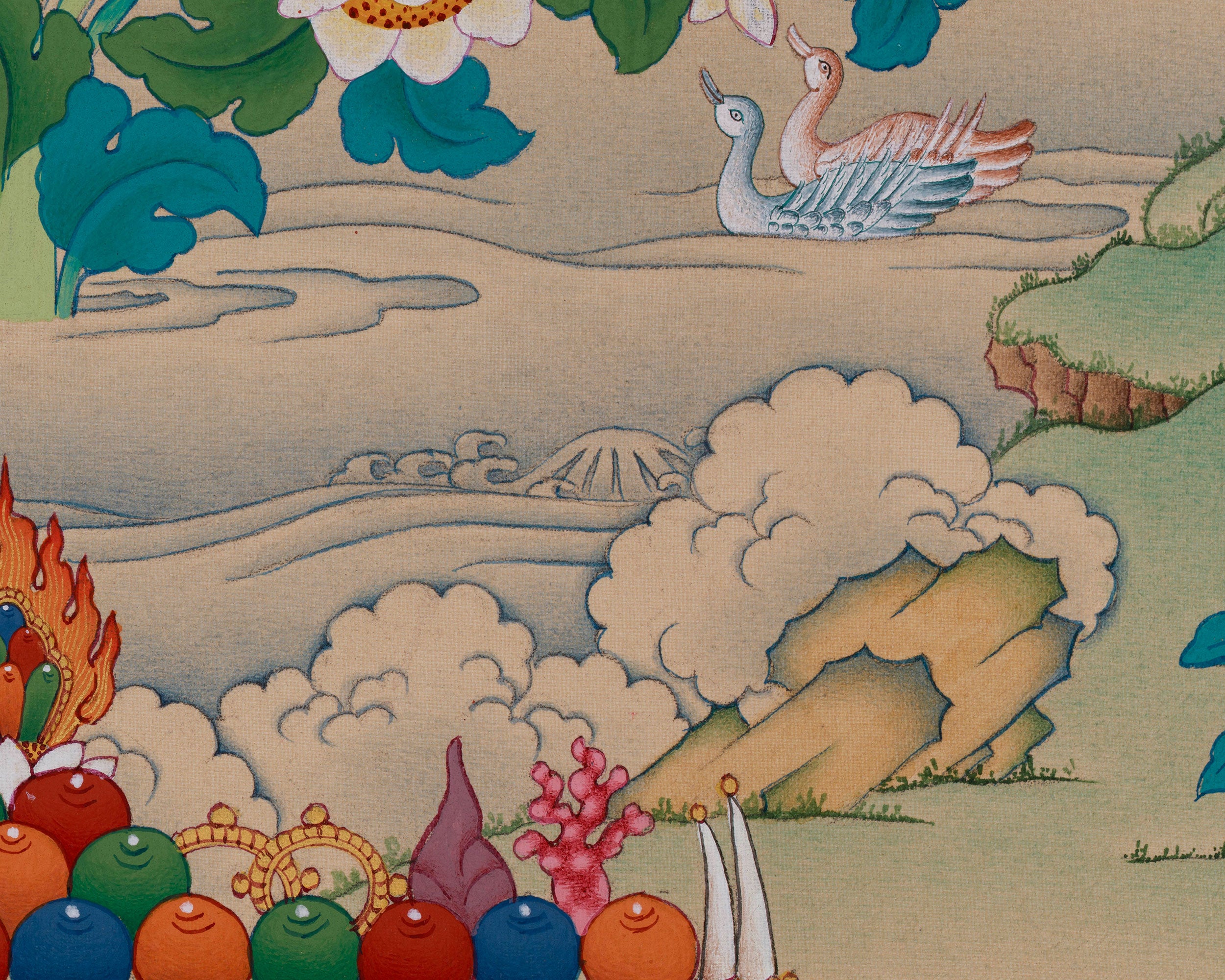 Elegant Tibetan Vajrasattva Thangka | Spiritual Cleansing with 24K Gold Accents