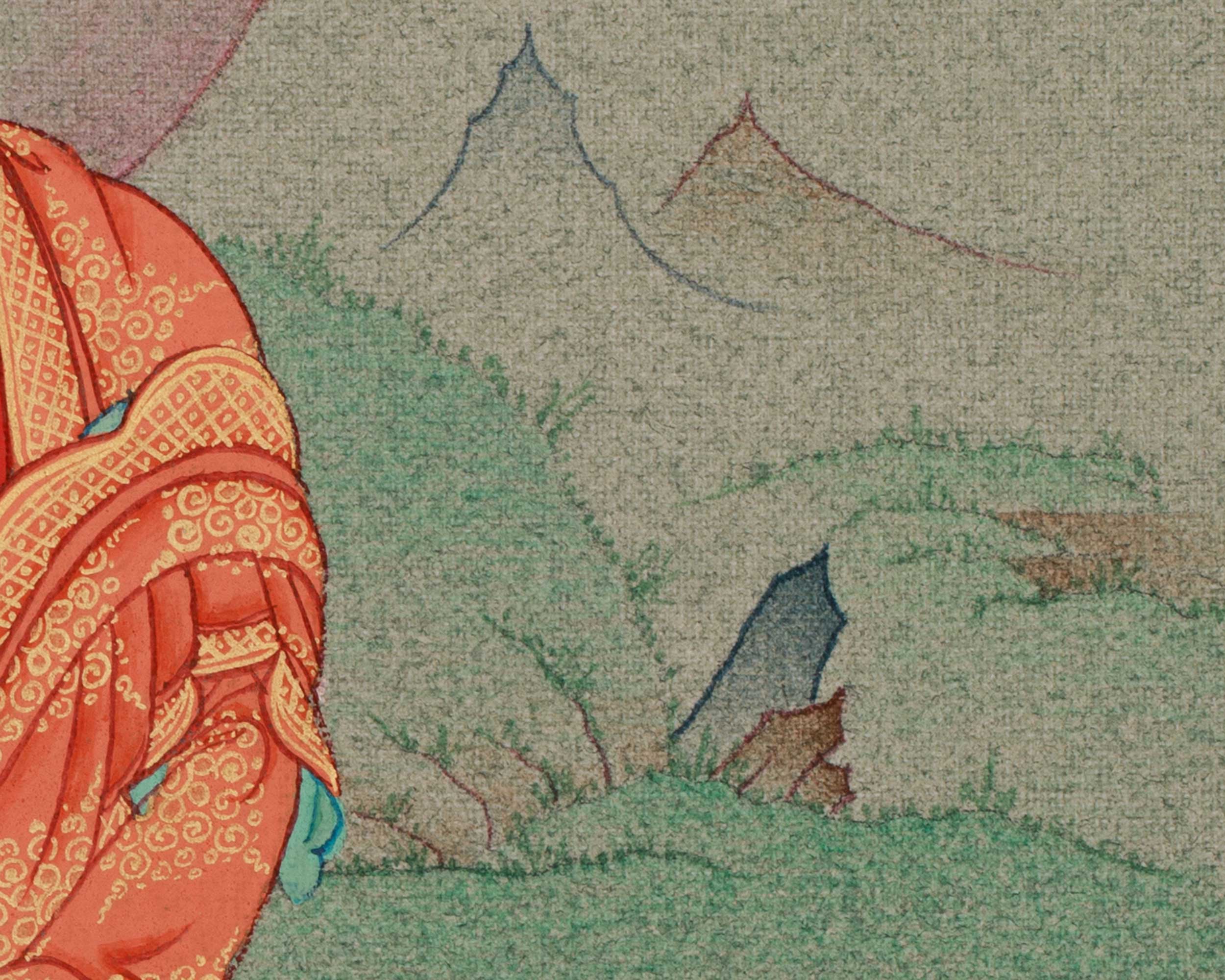 6.5 Inch Tibetan Amitabha Buddha Painting | Buddha of Limitless Light and Serenity