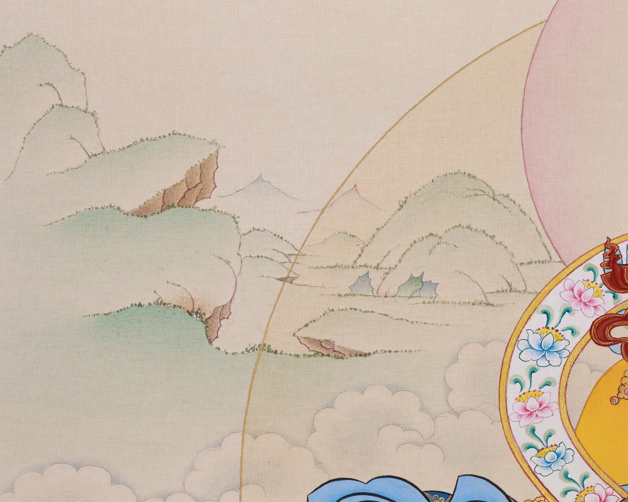 Tibetan Jambhala Thangka | Hand-Painted Art of Abundance | Brocade Mounted