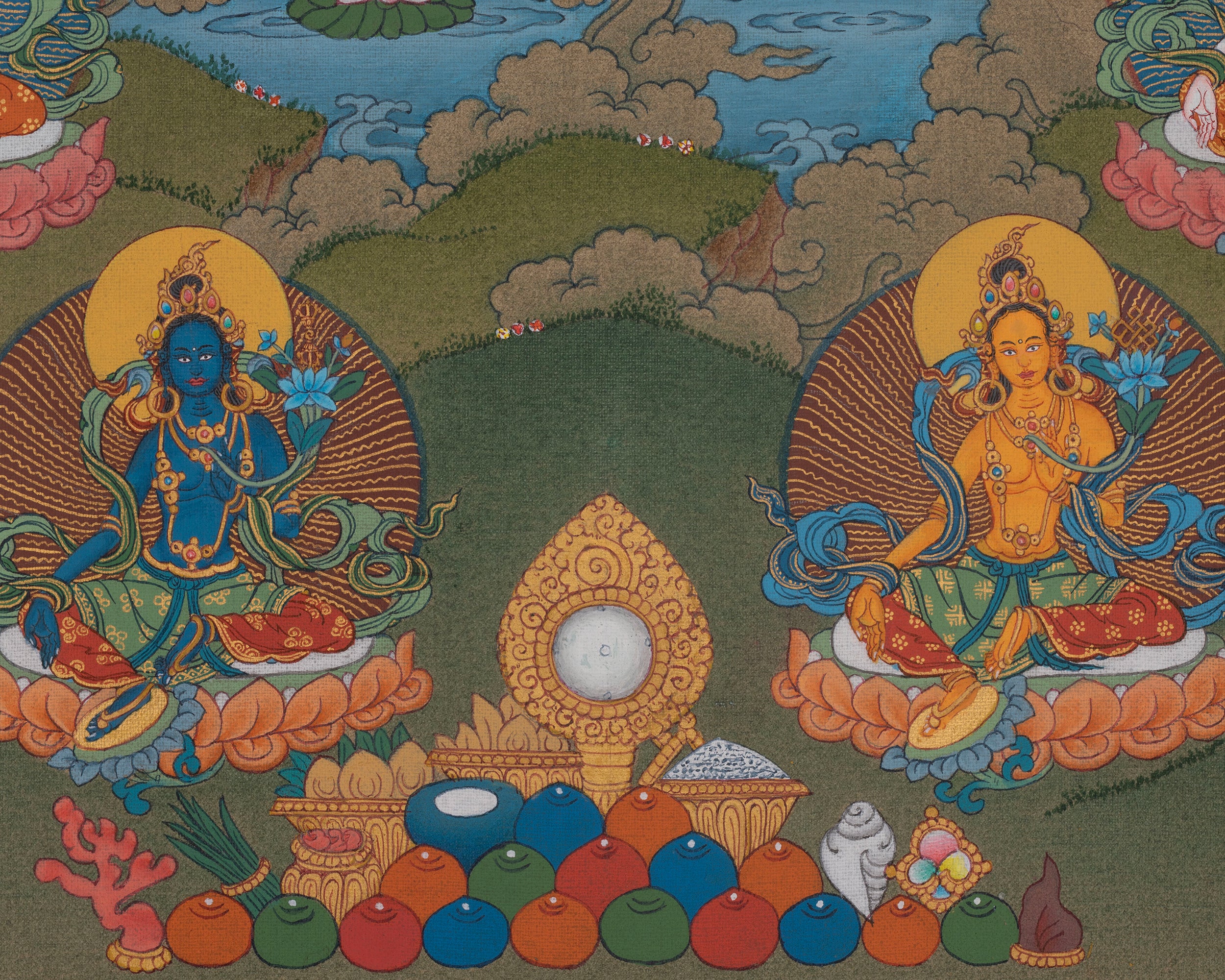21 Tara Spiritual Art | Sacred Tara Forms Artwork | Thangka Painting | Shyama Tara