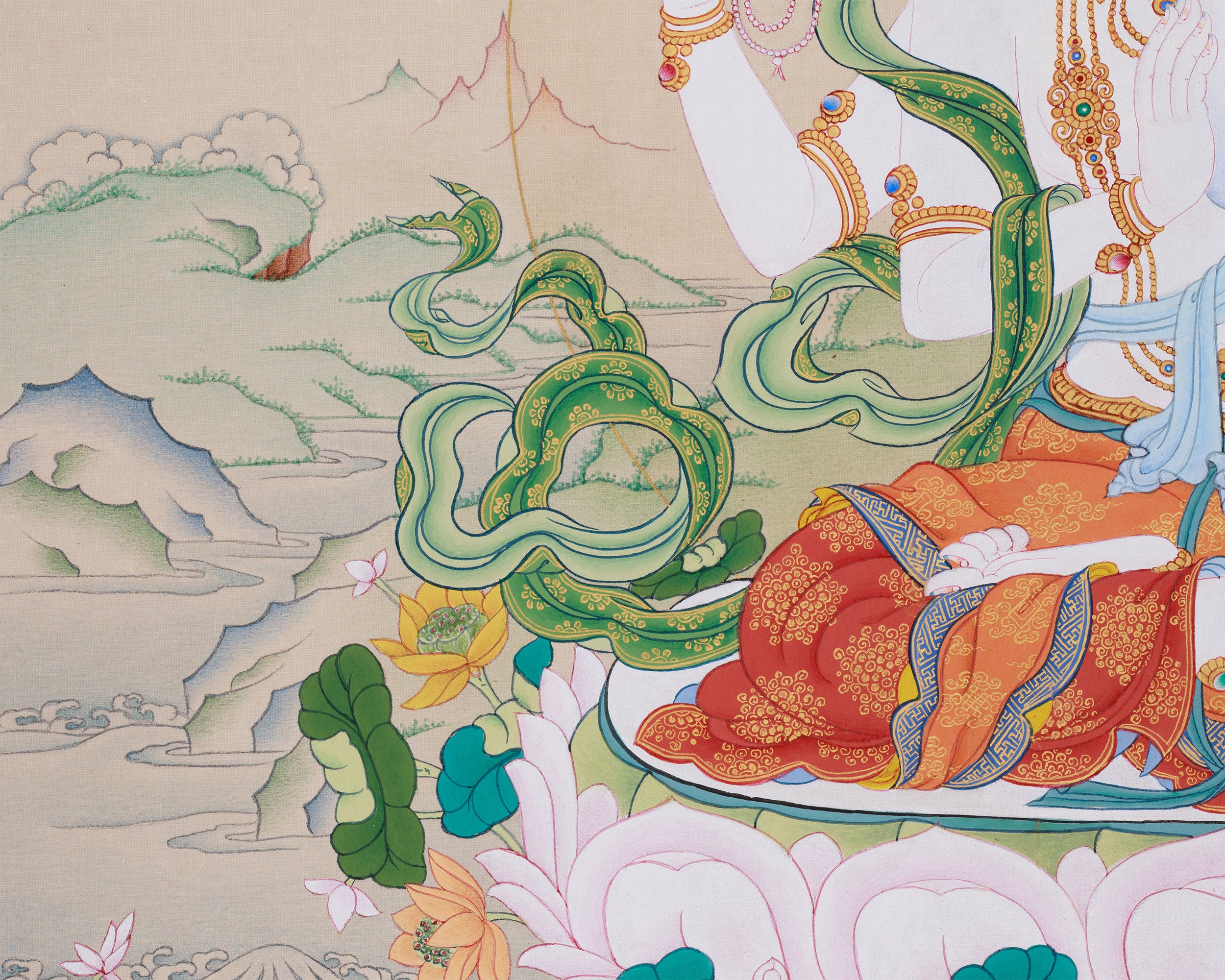Tibetan Bodhisattva Four Armed Chenrezig | Buddha of Compassion