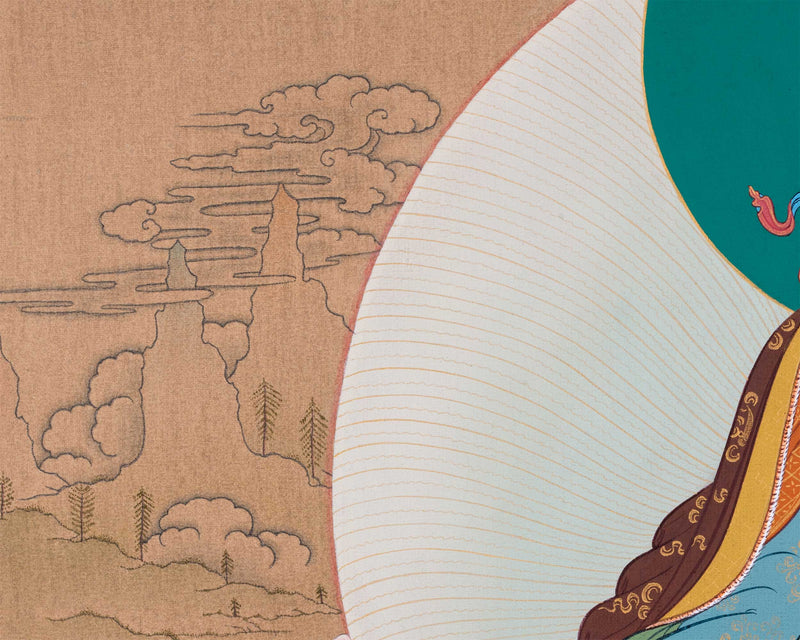 Traditional Padmasambhava Thangka Print | Guru Rinpoche, The Lotus Born Master