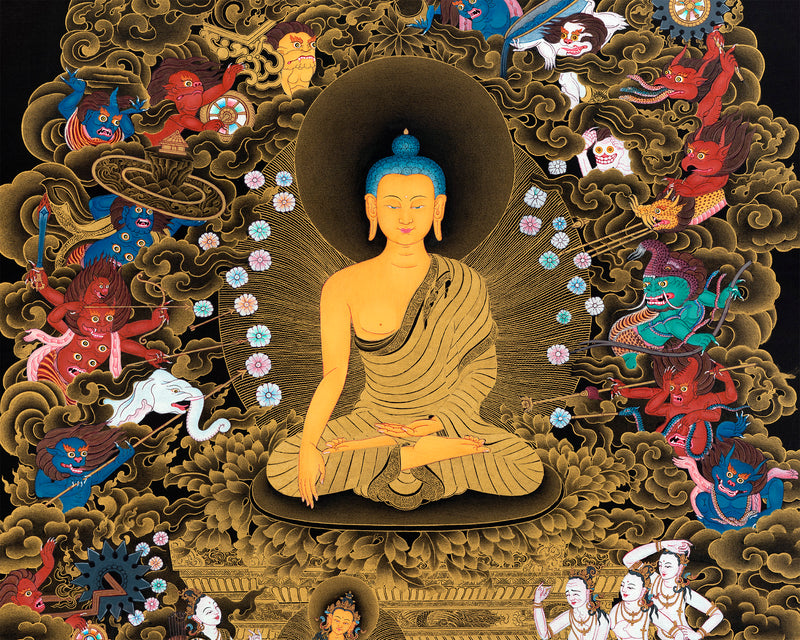 Thangka Of Buddha Shakyamuni And Mara Downloadable File