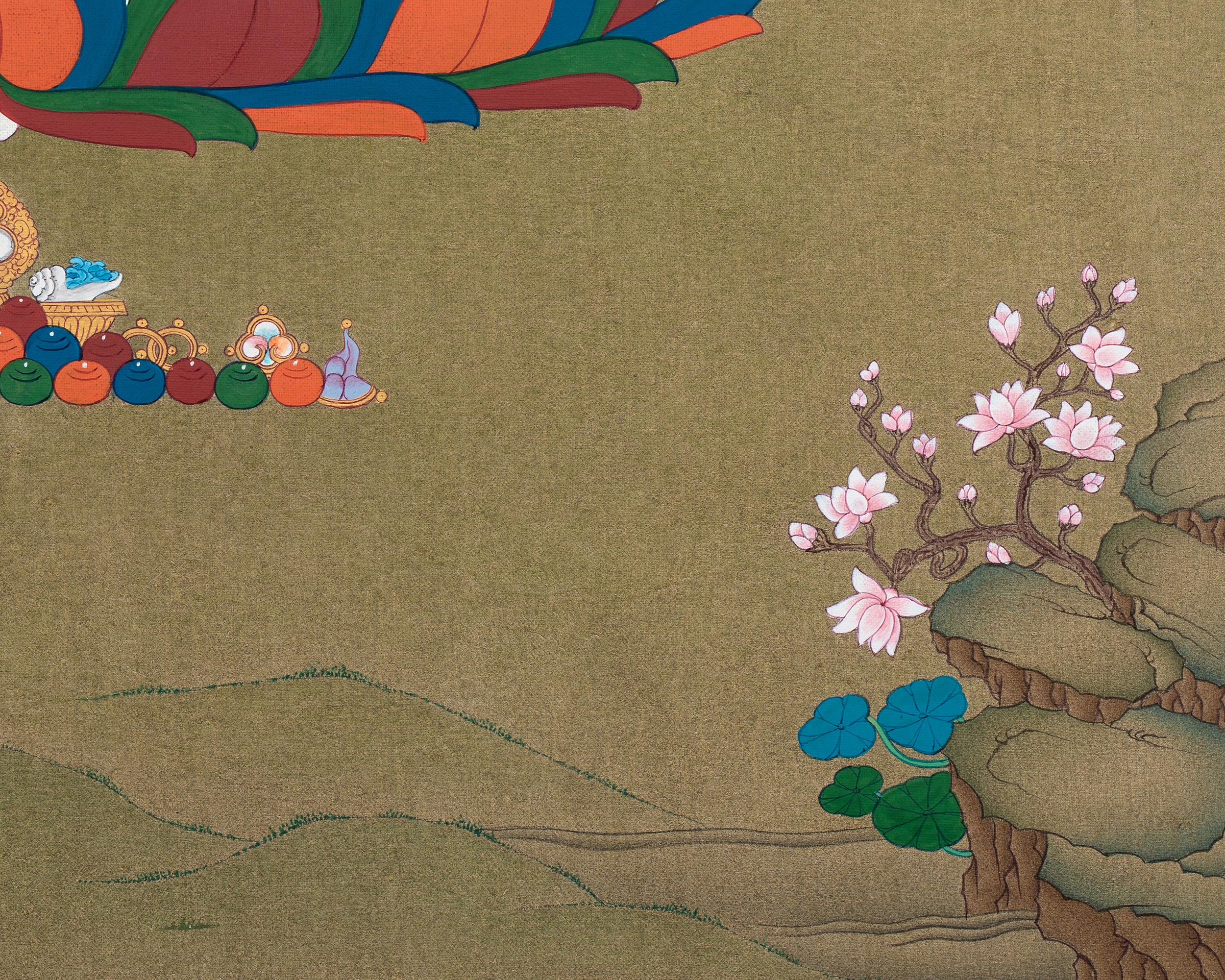 Buddha Medicine Thangka Print | Bhaisajyaguru Artwork
