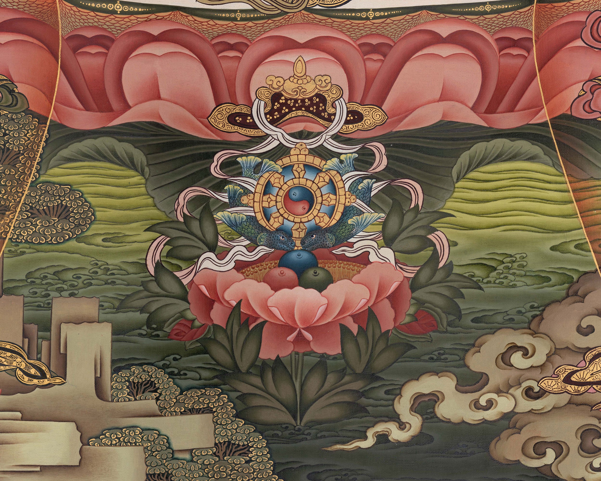 White Tara With Two Bodhisattvas Thangka | Power of Compassion and Enlightenment