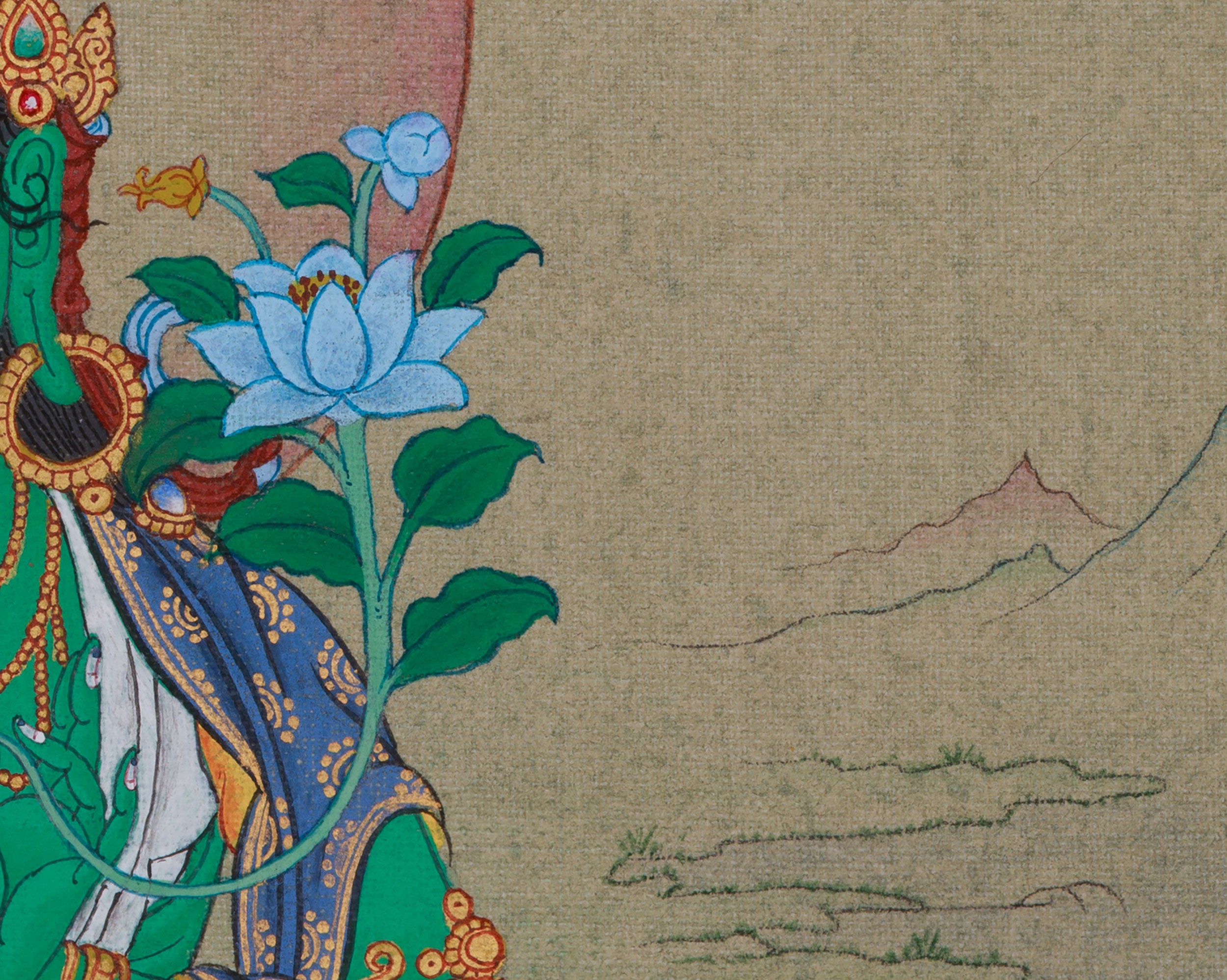Compassionate Green Tara Thangka | The Loving Goddess of Protection and Healing