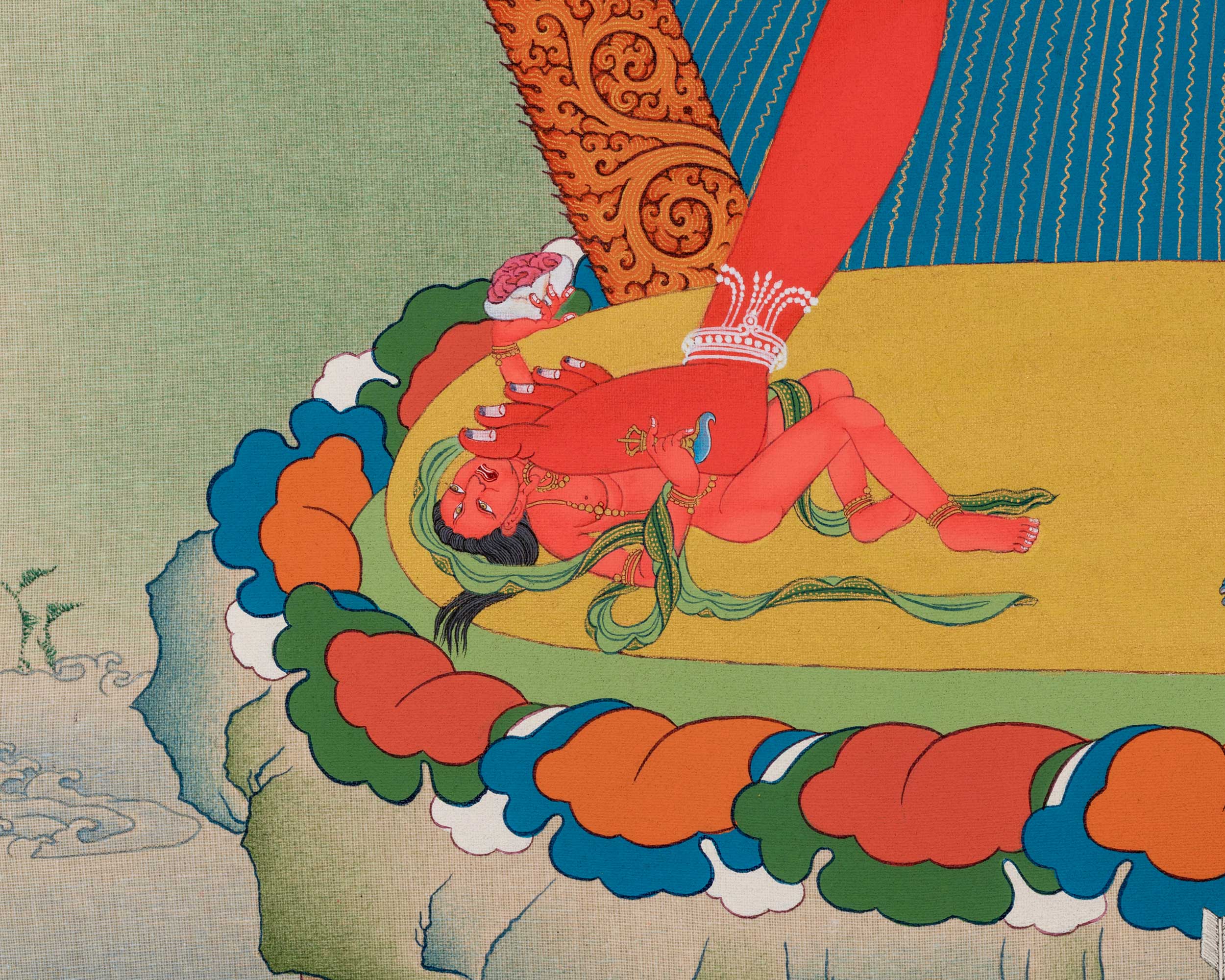 The Vajrayogini's Illuminated Path: Hand-Painted Thangka for Spiritual Awakening