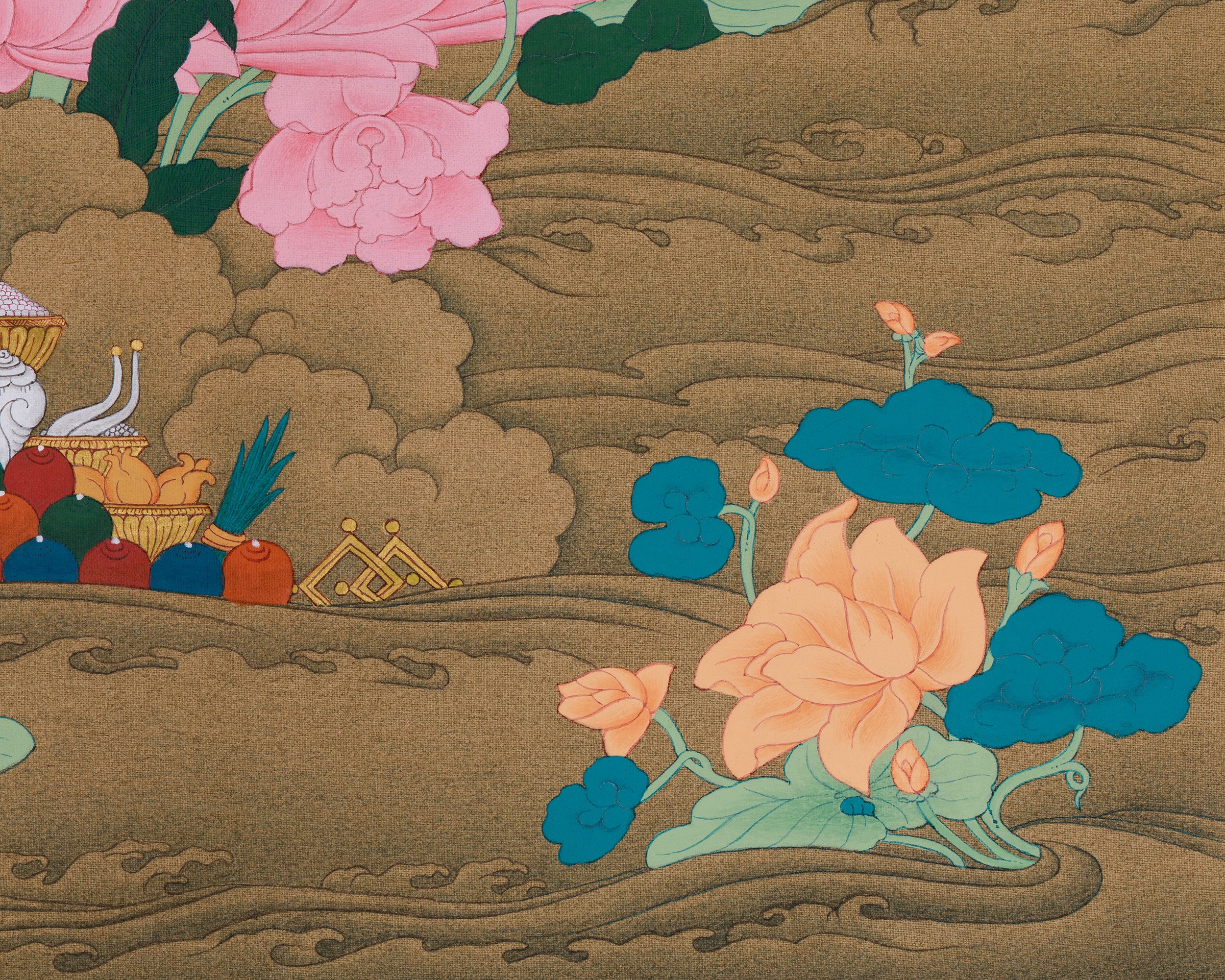 Healing Buddha Artwork | Traditional Tibetan Medicine Buddha Thangka