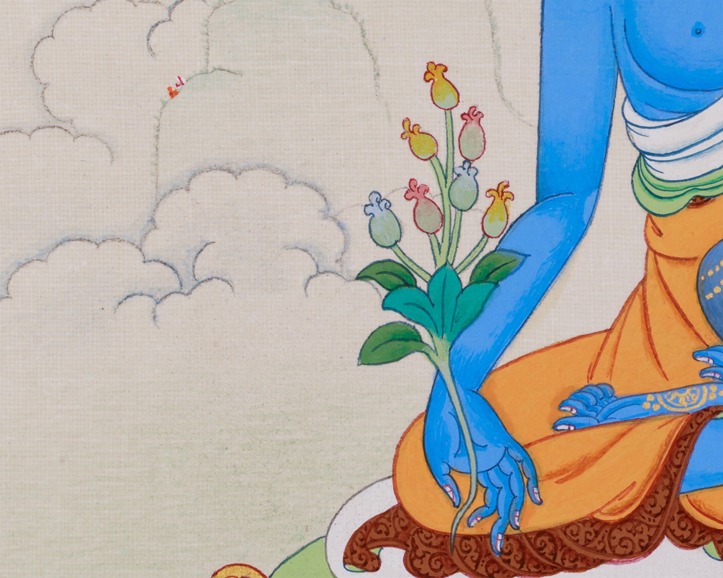 Small Medicine Buddha Thangka | Supreme Healer & Protector