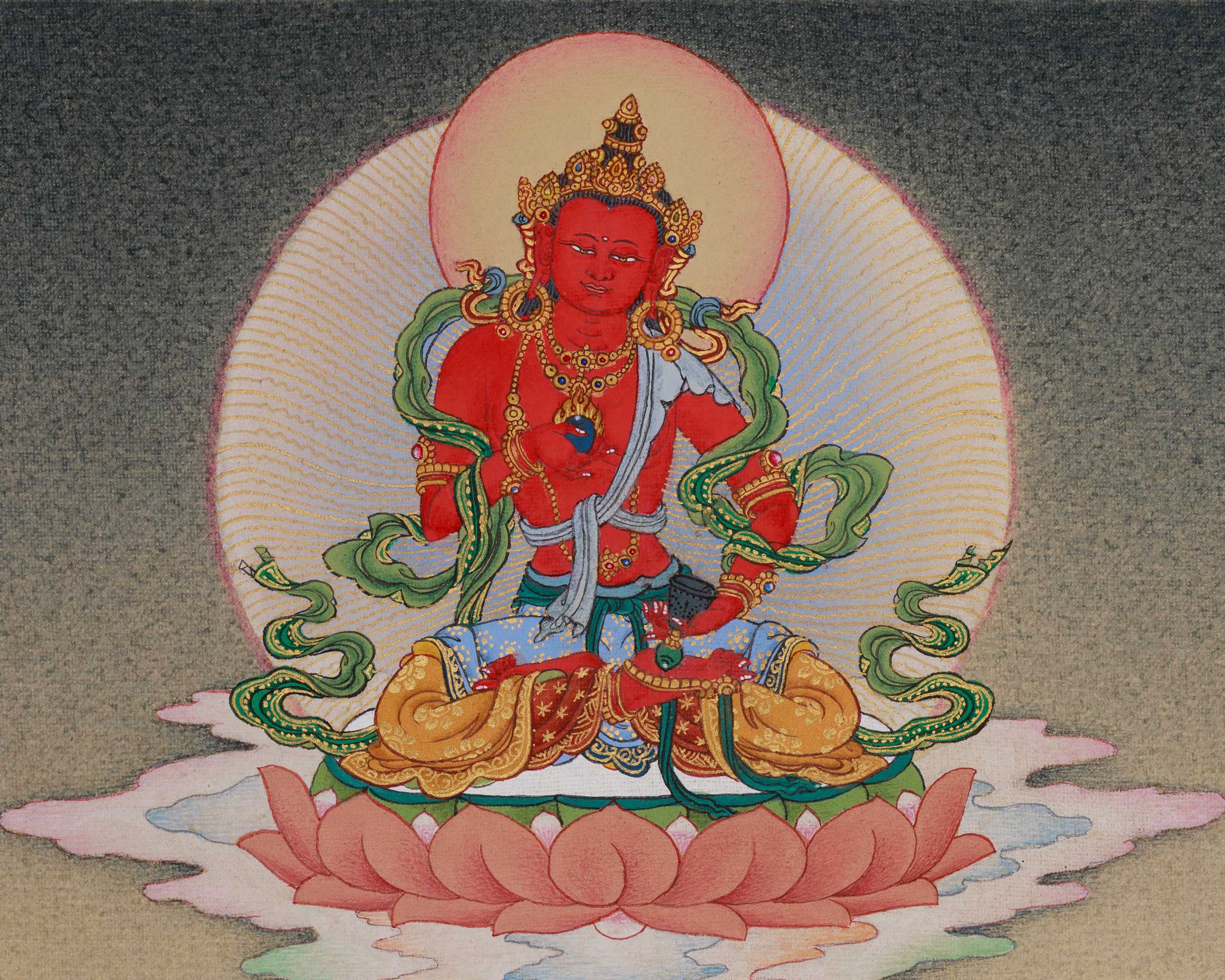 Divine Thangka of White Mahakala | Prosperity Deity