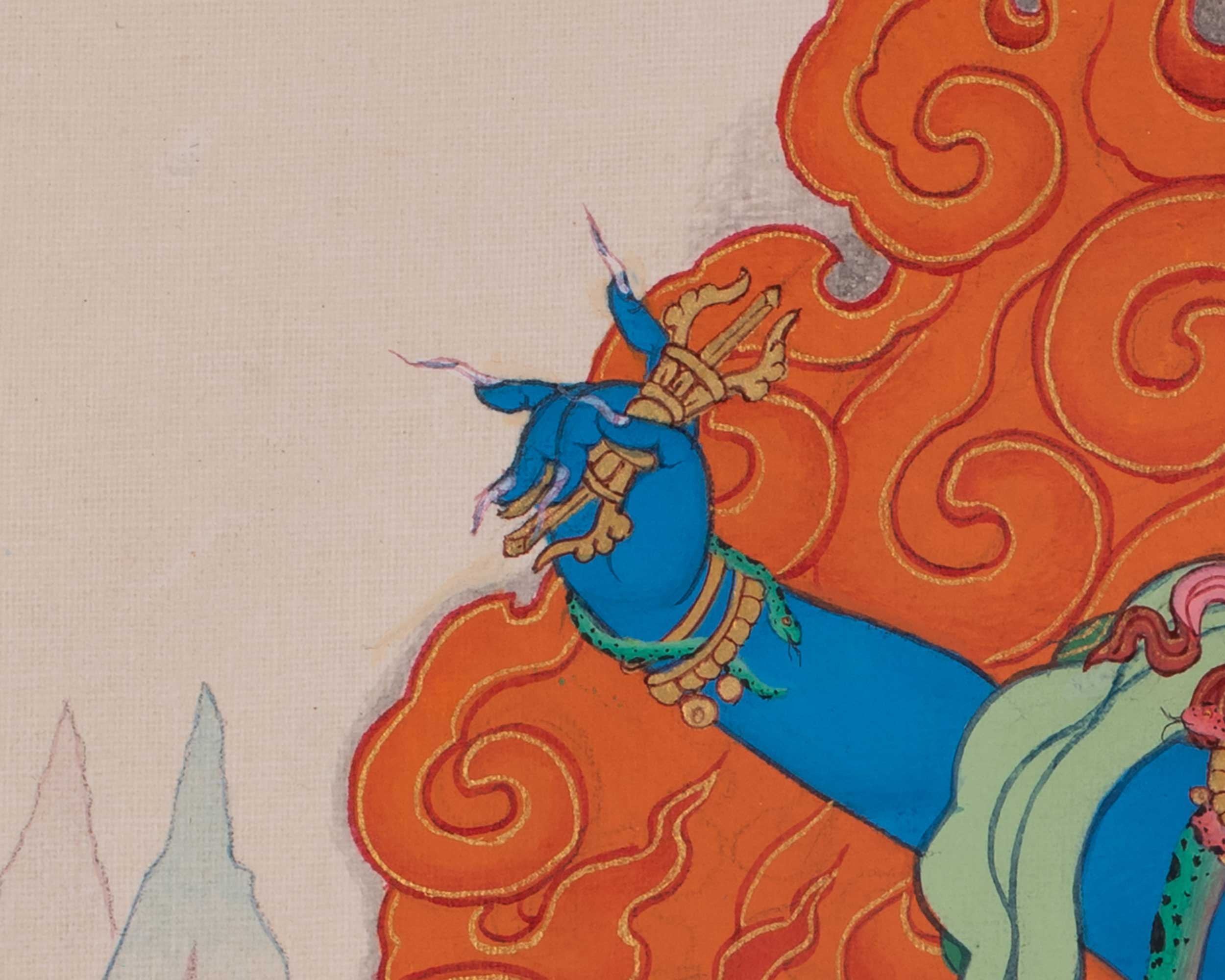 Vajrapani Tibetan Thangka | Protector Deity | Bodhisattva In Buddhism