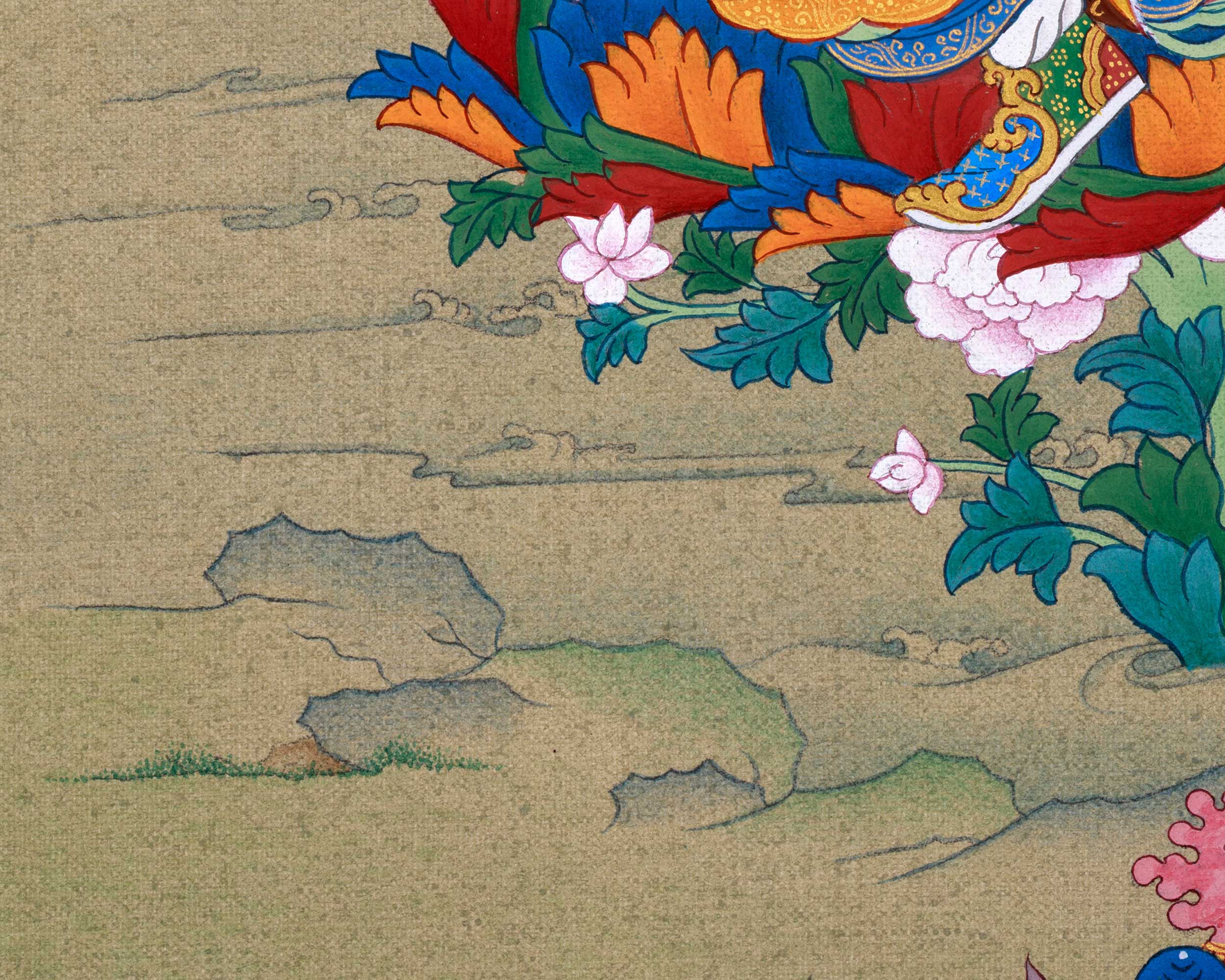 The Lotus-Born Master | Guru Padmasambhava Thangka | Tibetan Artwork