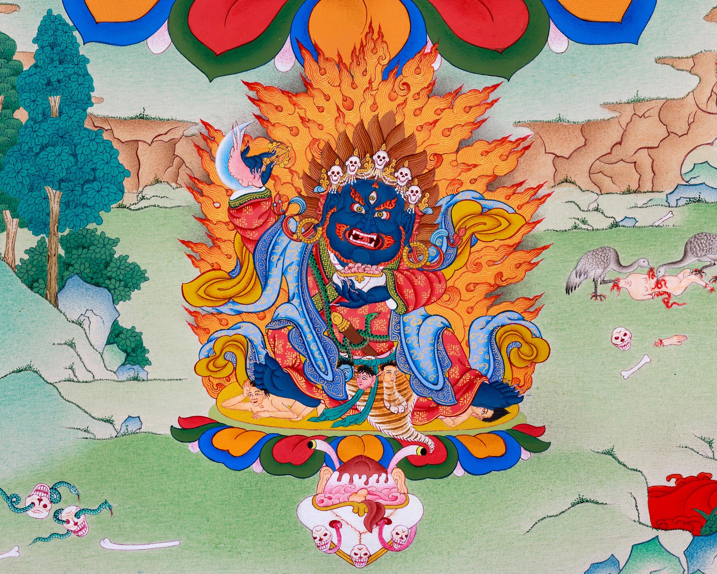 Dorje Phagmo with Four Dakini Thangka | Karma Kagyu Tradition | Exclusive Tibetan Painting