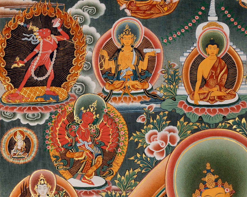 Amoghpasha Lokeshvara Giclee Print For Daily Meditation | Newari Paubha Print For Buddhism Practice