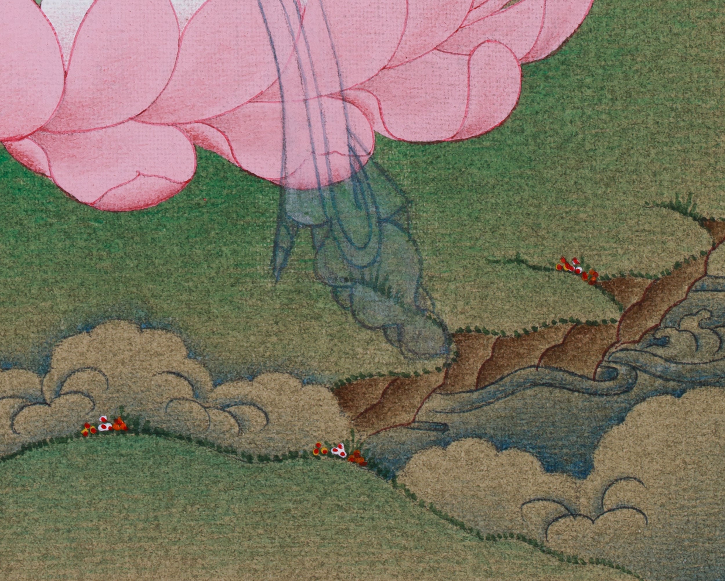 Miniature Enlightened Buddha Amitayus Thangka