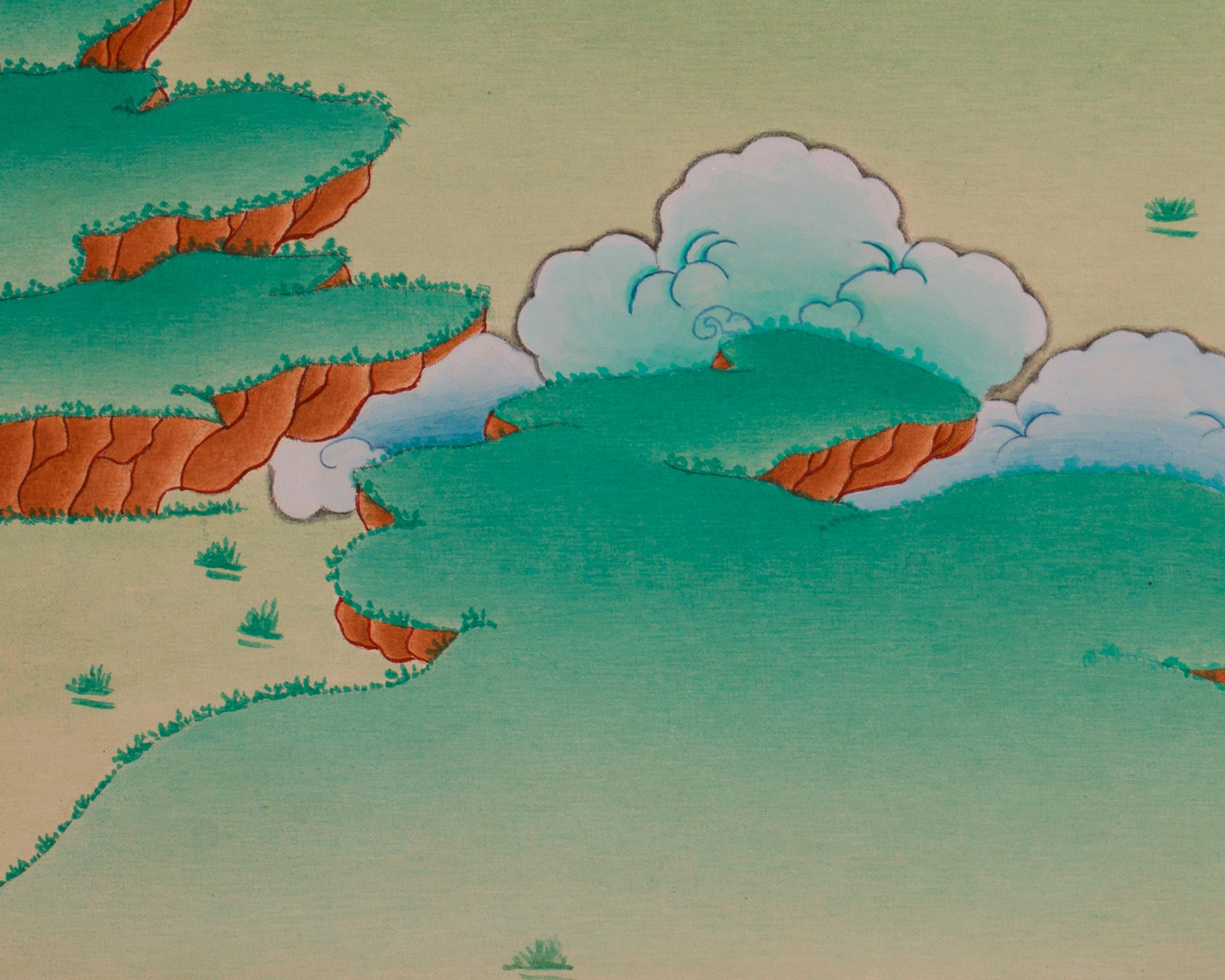 Chenrezig with Vajrapani and Manjushri Thangka | Sacred Union of Compassion, Wisdom, and Strength