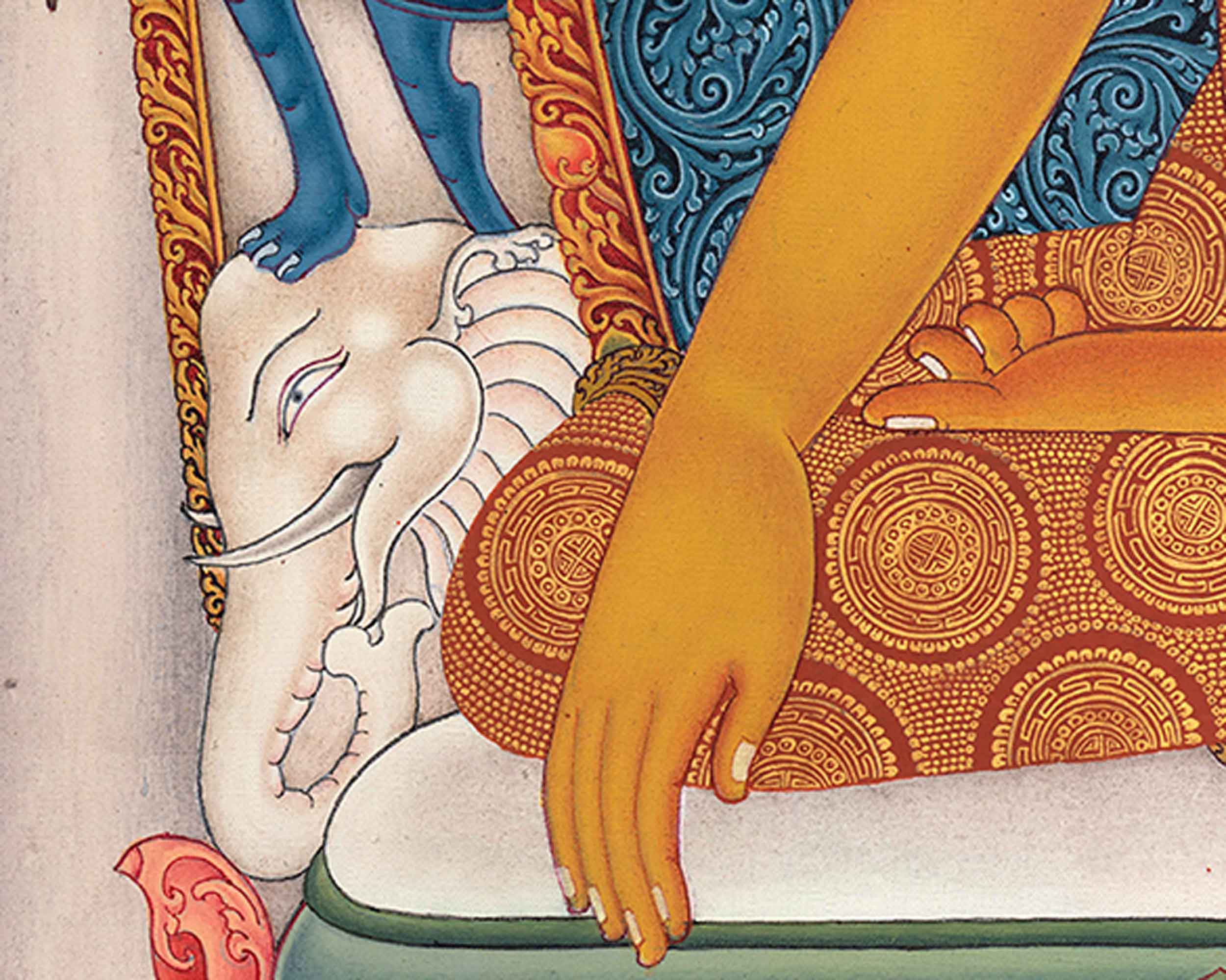 Hand Painted Thangka Of Siddhartha Gautama | Traditional Shakyamuni Buddha Art