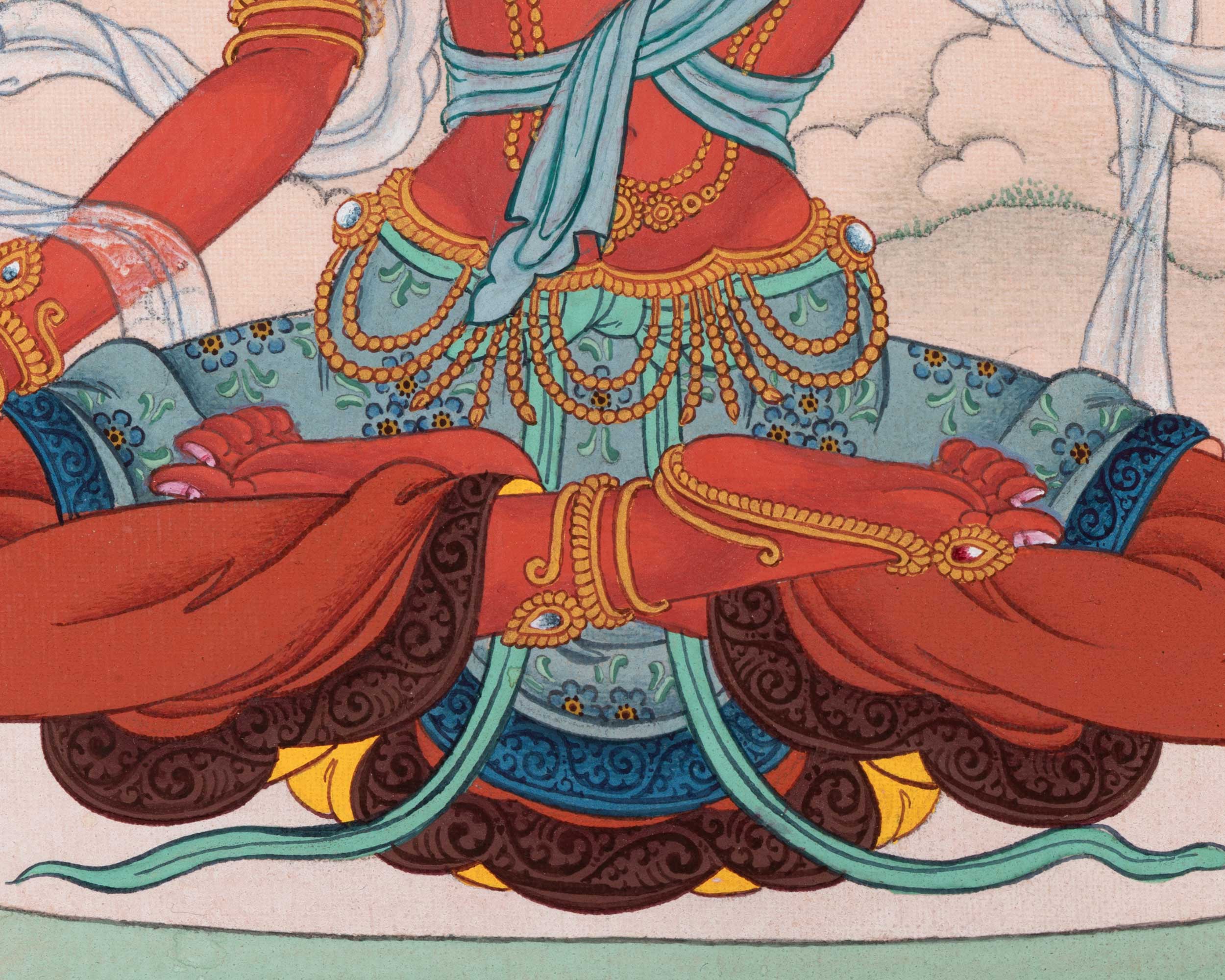 Soka Vinodana Tara | 21 Tara of Surya Gupta Thangka