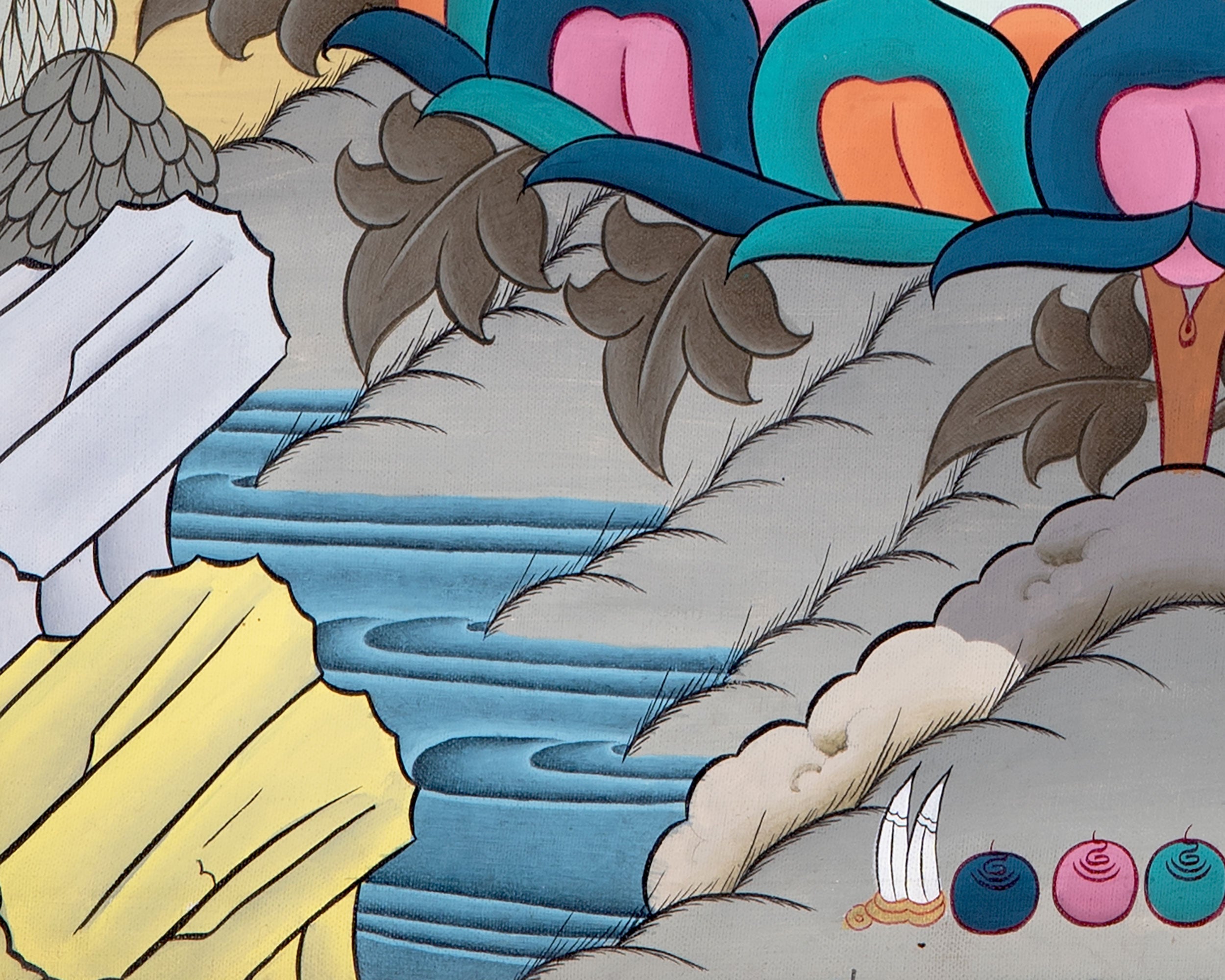 Vajrasattva in Brocade | Thangka of the Bodhisattva of Purification