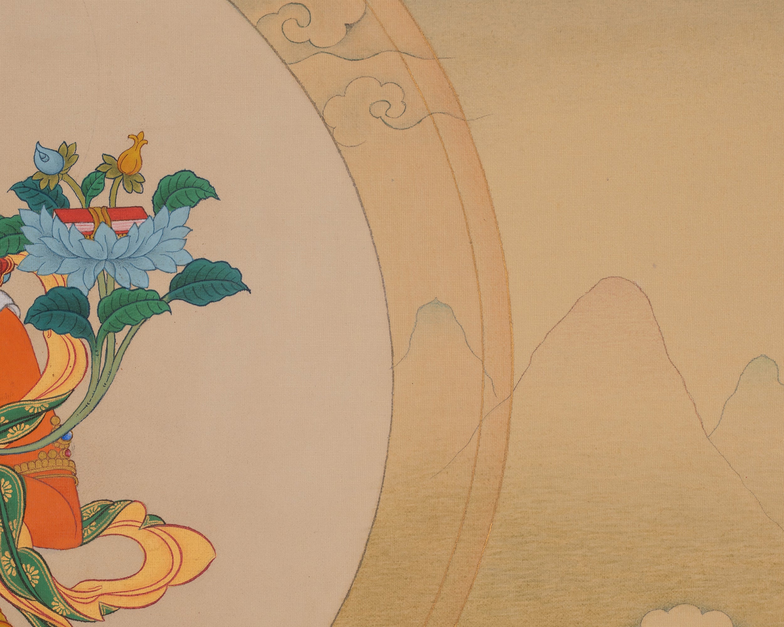 Bodhisattva of Wisdom Deity Manjushri Thangka | Vajrayana Buddhism | Manjughosa Art