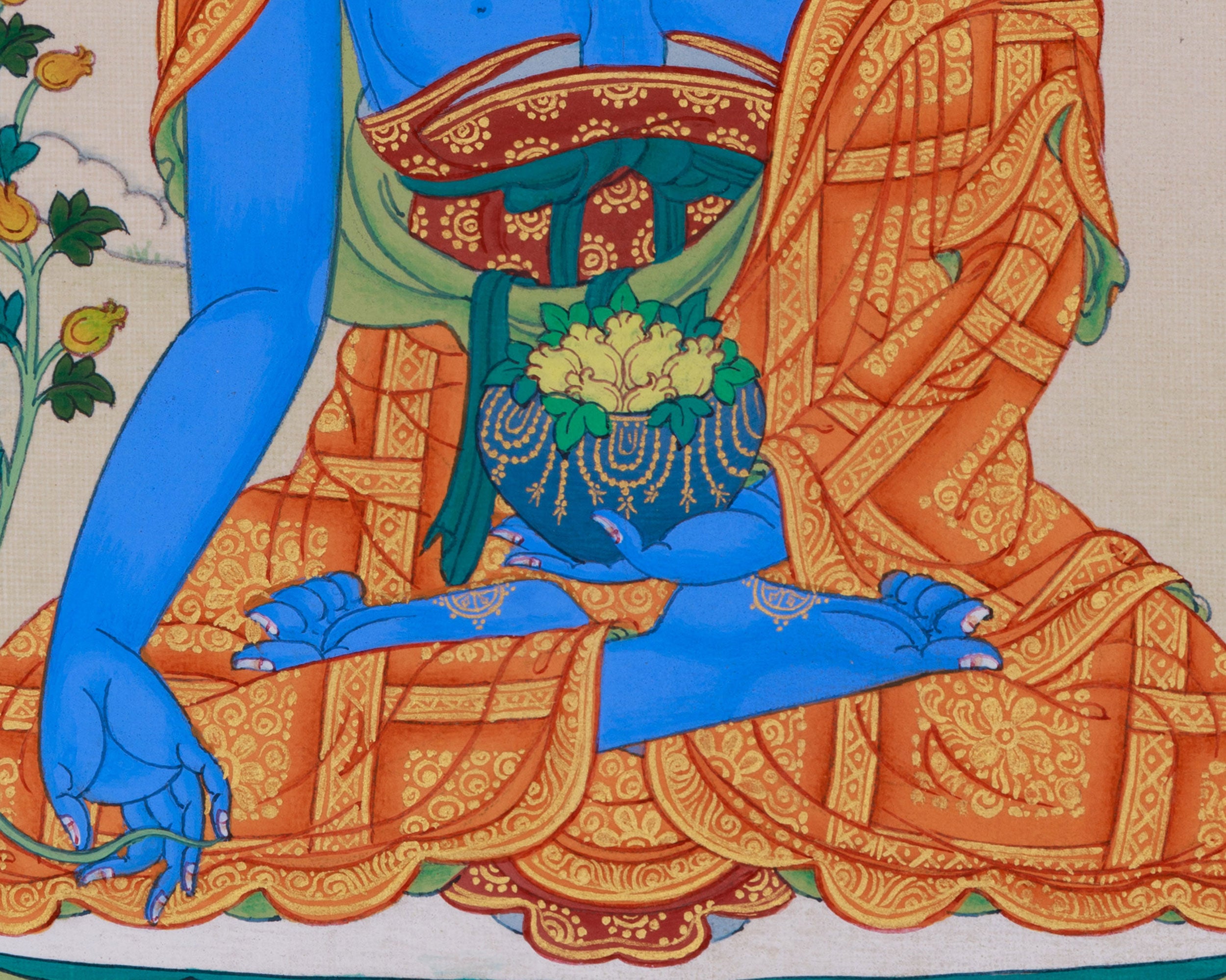 Medicine Buddha, Buddha of Health Thangka | Embodying Healing and Wellness