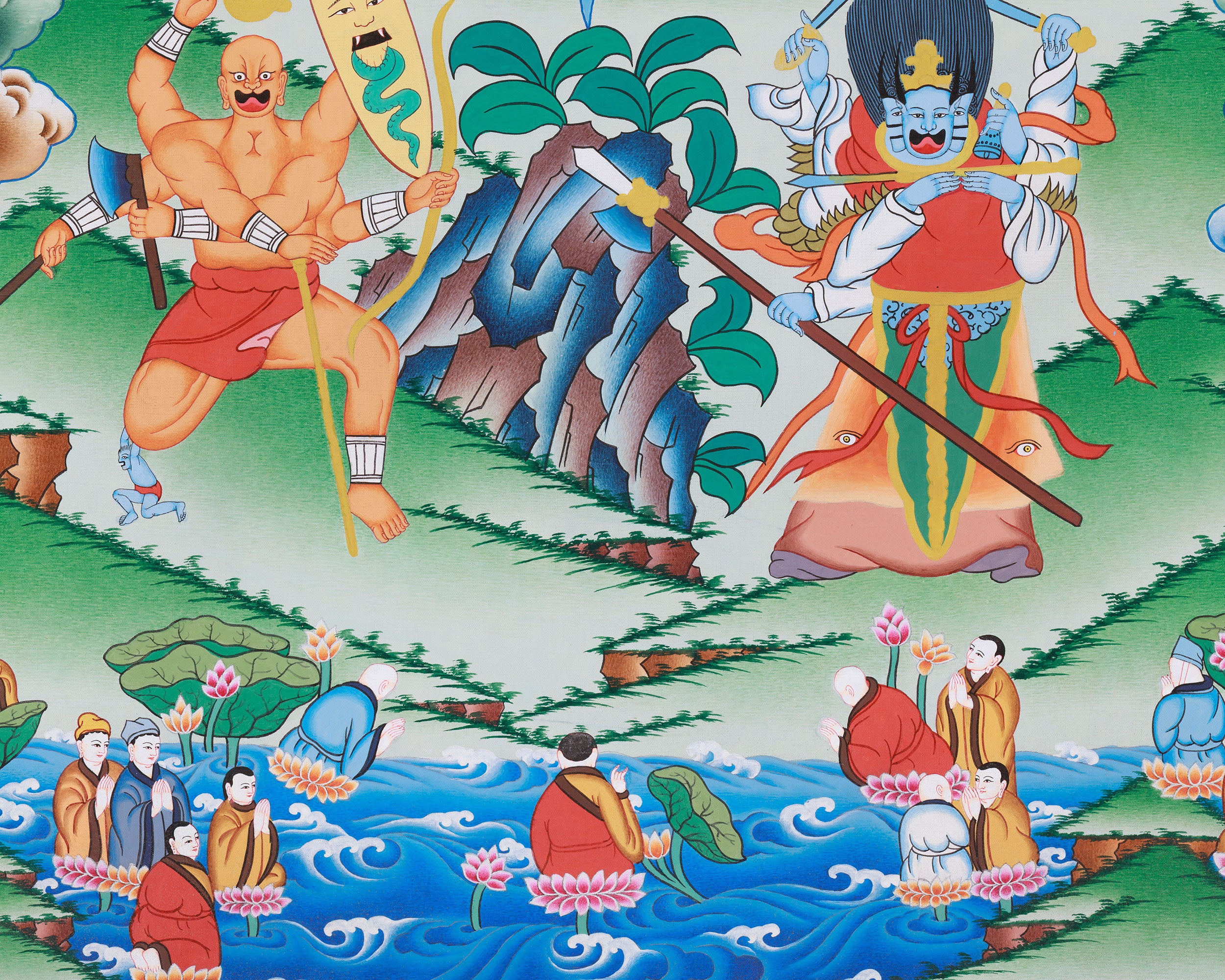 Tibetan Bodhisattva Thangka | Sacred Himalayan Buddhist Art