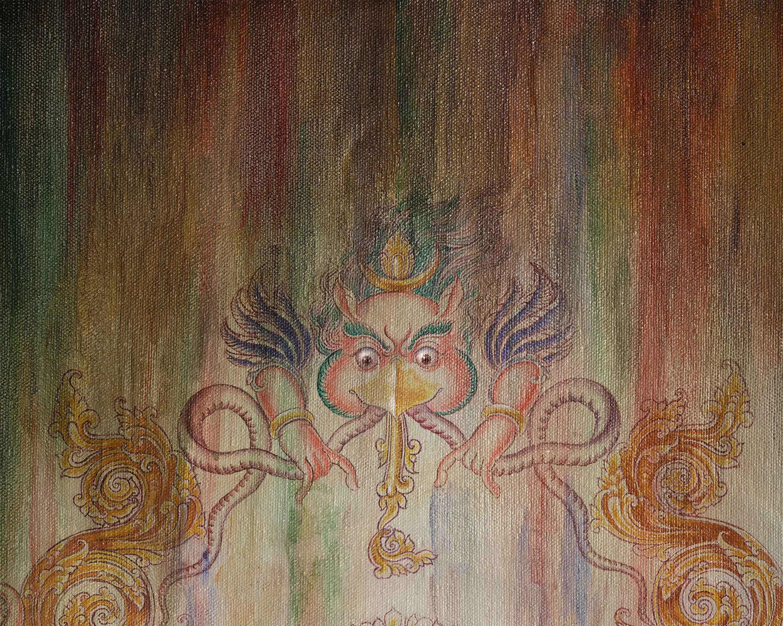 Graceful Shakyamuni Buddha Standing Thangka Print | Traditional Artwork For Decor