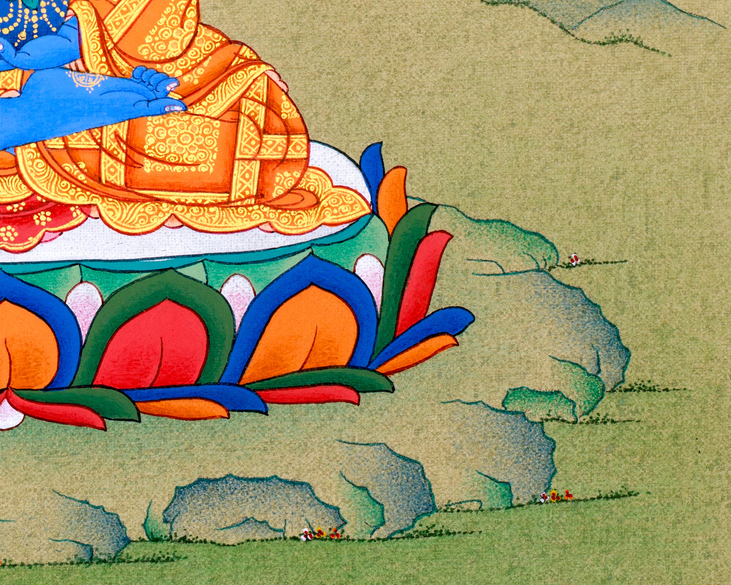 Healing Blue Medicine Buddha Thangka