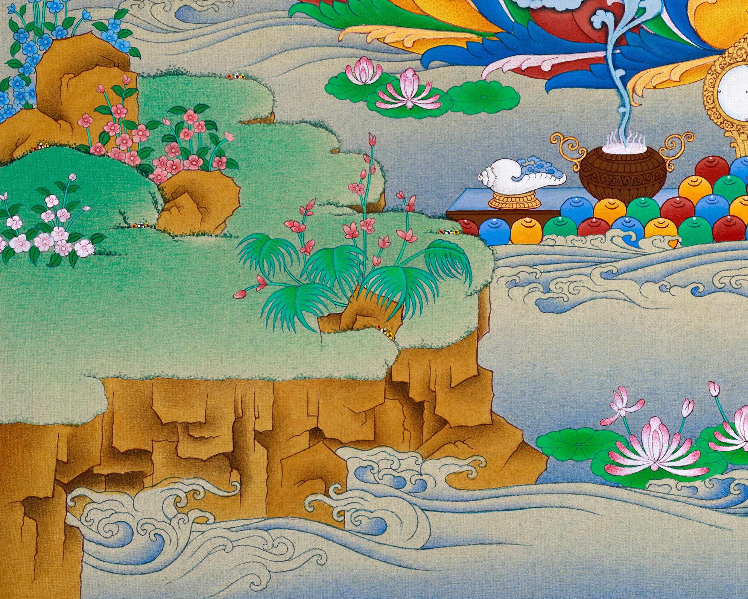 An Exclusive Padmasambhava Thangka| Lhasa's Stone Pigments