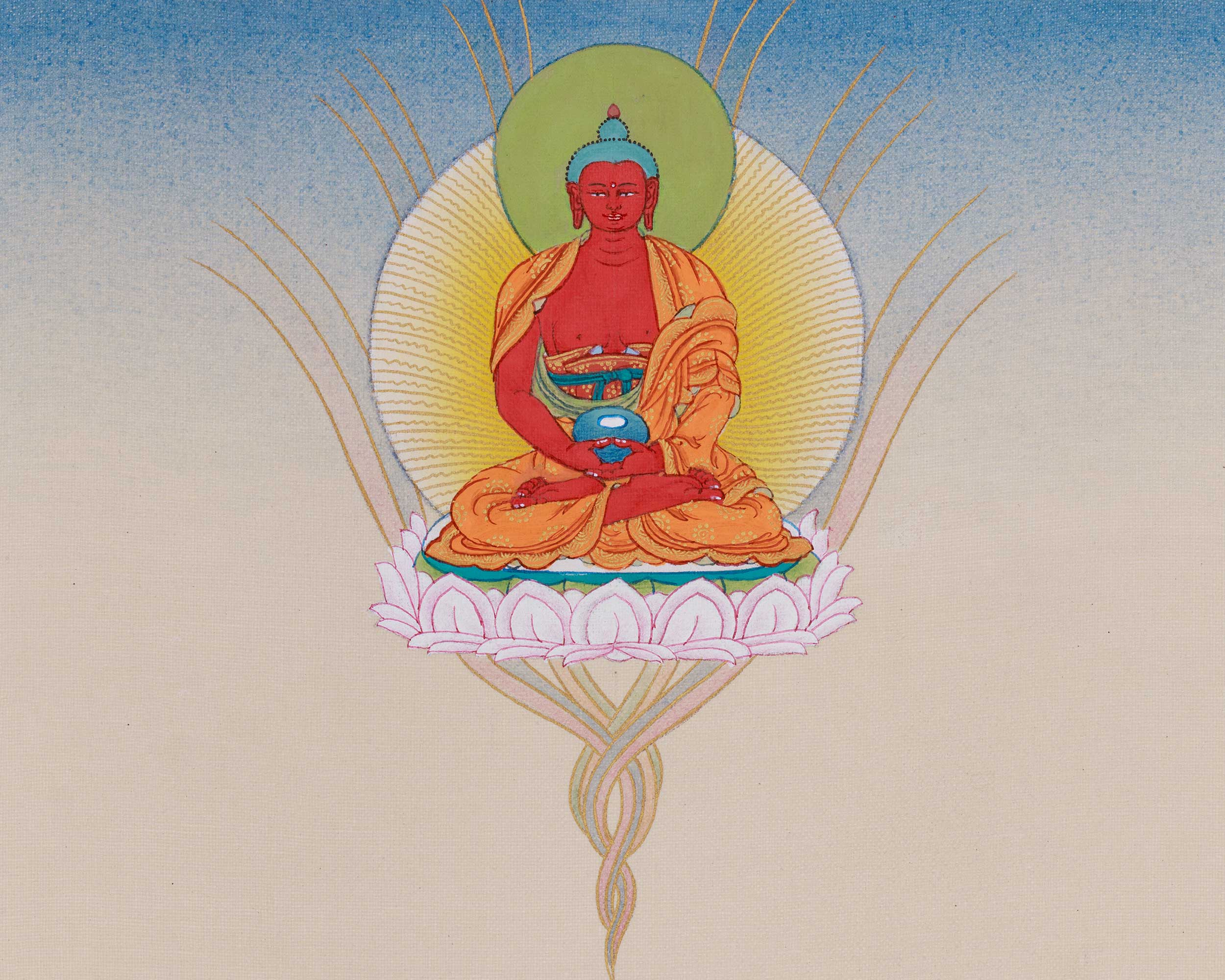 Divine Thangka of Green Tara with Amitabha | Goddess of Compassion and Protection