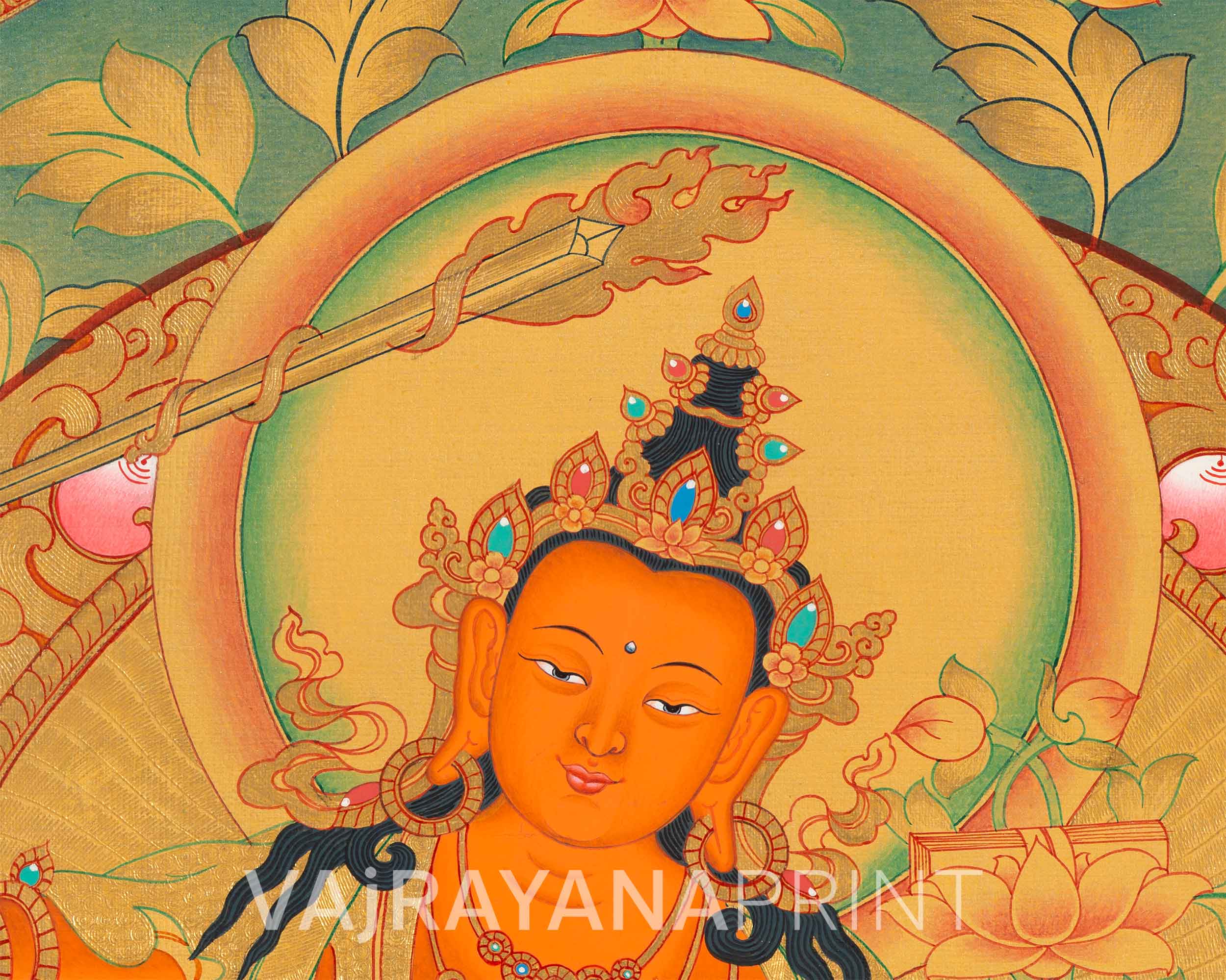 5 Forms of Manjushri Art Print For Daily Wisdom Preaching | The Bodhisattva Of Wisdom Giclee Print