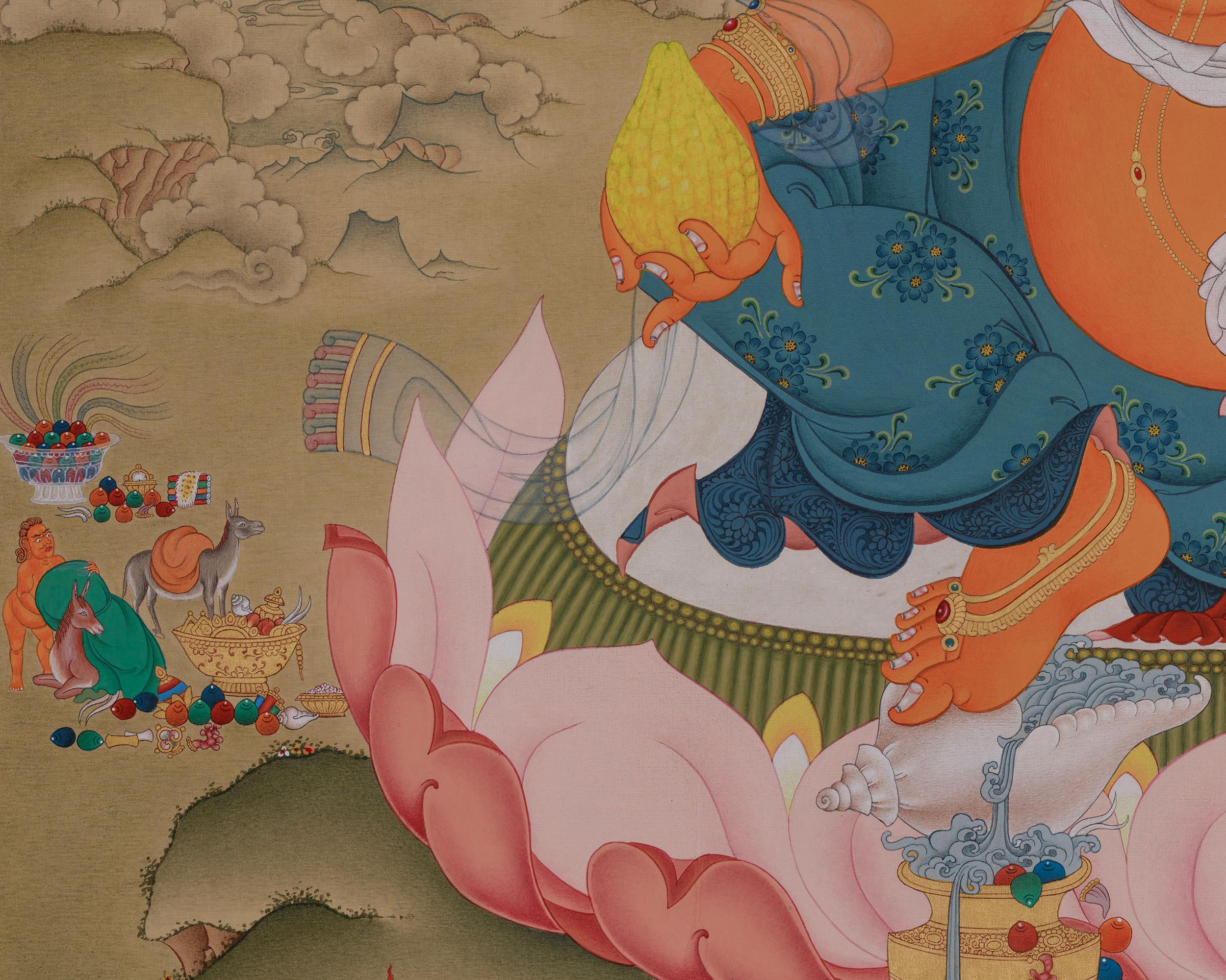 Sacred Dzambhala Prosperity Deity | Vajrayana Abundance Artwork