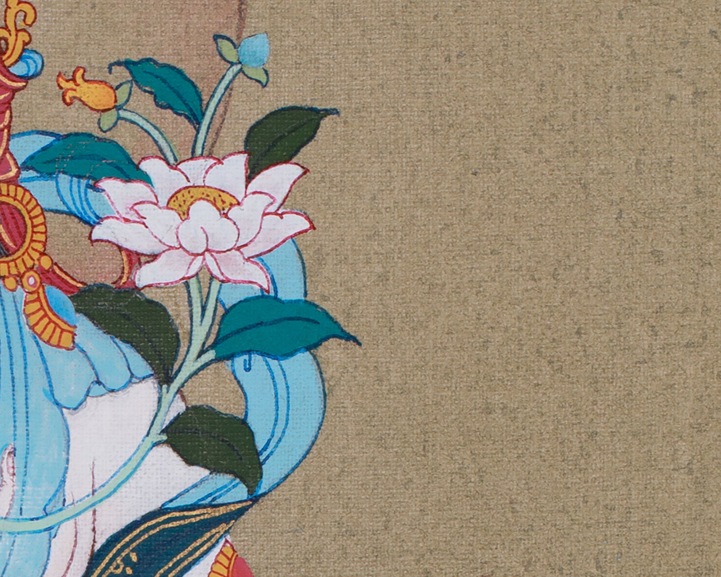 Buddhist Goddess White Tara Thangka | Deity of Longevity and Compassion