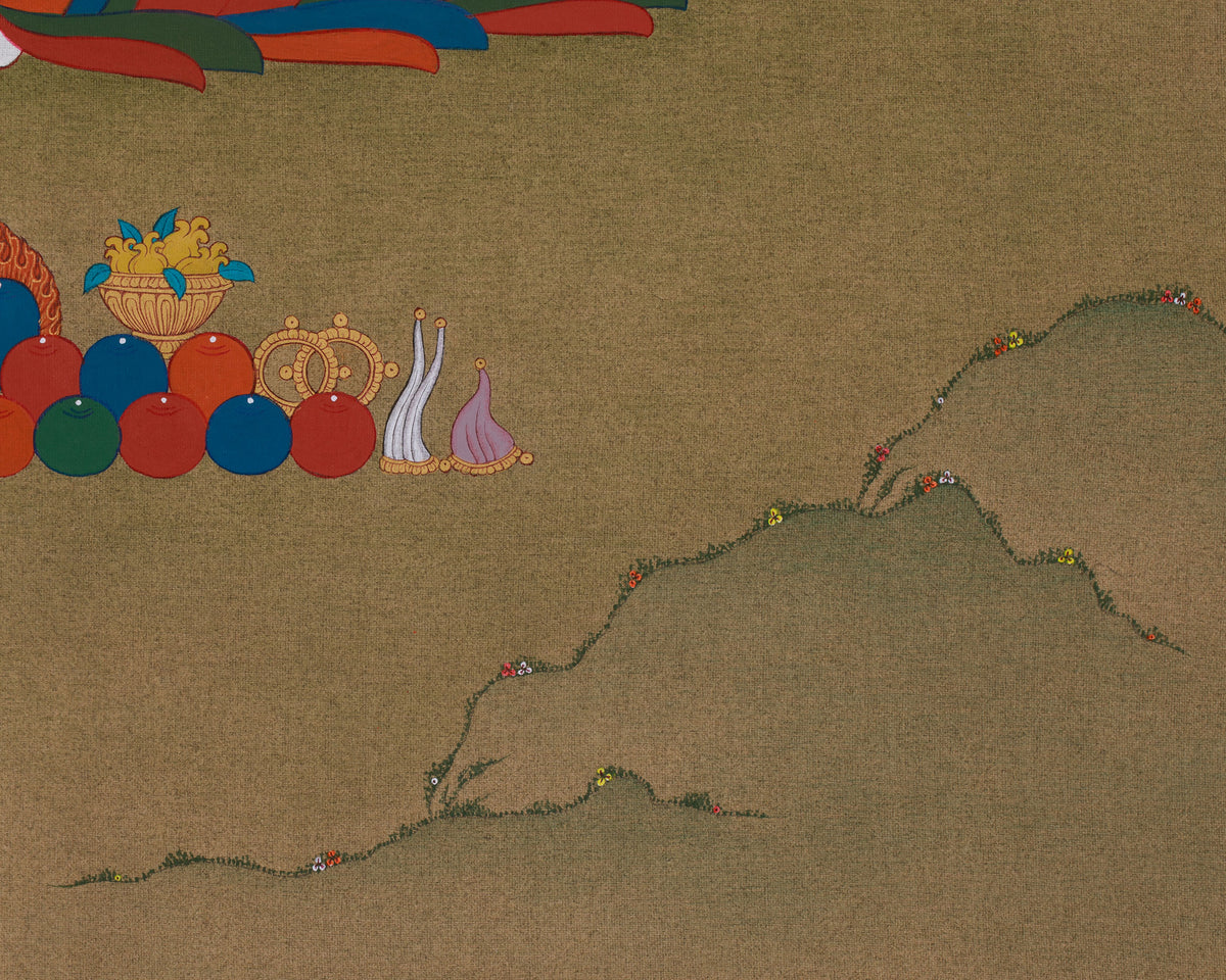 Pure Land Buddha Amitabha Thangka | Om Ami Dewa Hrih